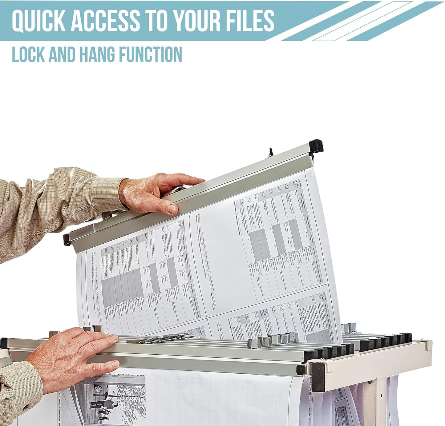 Adir Blueprint Rack and Clamps - 12 Pack of Blueprint Clamp and Mobile Blueprint Rack, Heavy-Duty Large Document Storage Solution for Blueprints, Posters, Maps, & Construction Plans