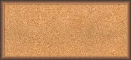 Amanti Art Natural Cork Board for Wall, 20x44 Vision Board with Bronze Frame, Oversize Corkboard Office Decor for Home Organization, Modern Corkboard Pinboard to Display Items for Home Organization