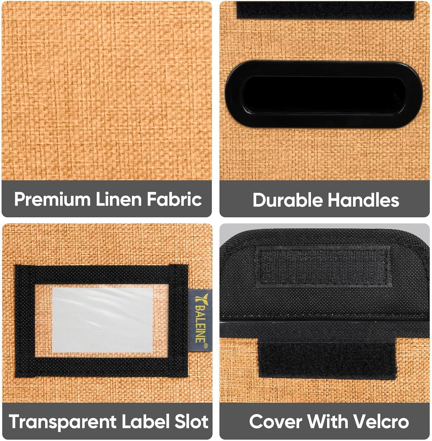 BALEINE File Organizer Box with Lid, Collapsible File Folder Organizer with Plastic Slide, Hanging File Folder Box for Office Document Storage (1 Pack, Orange, S)