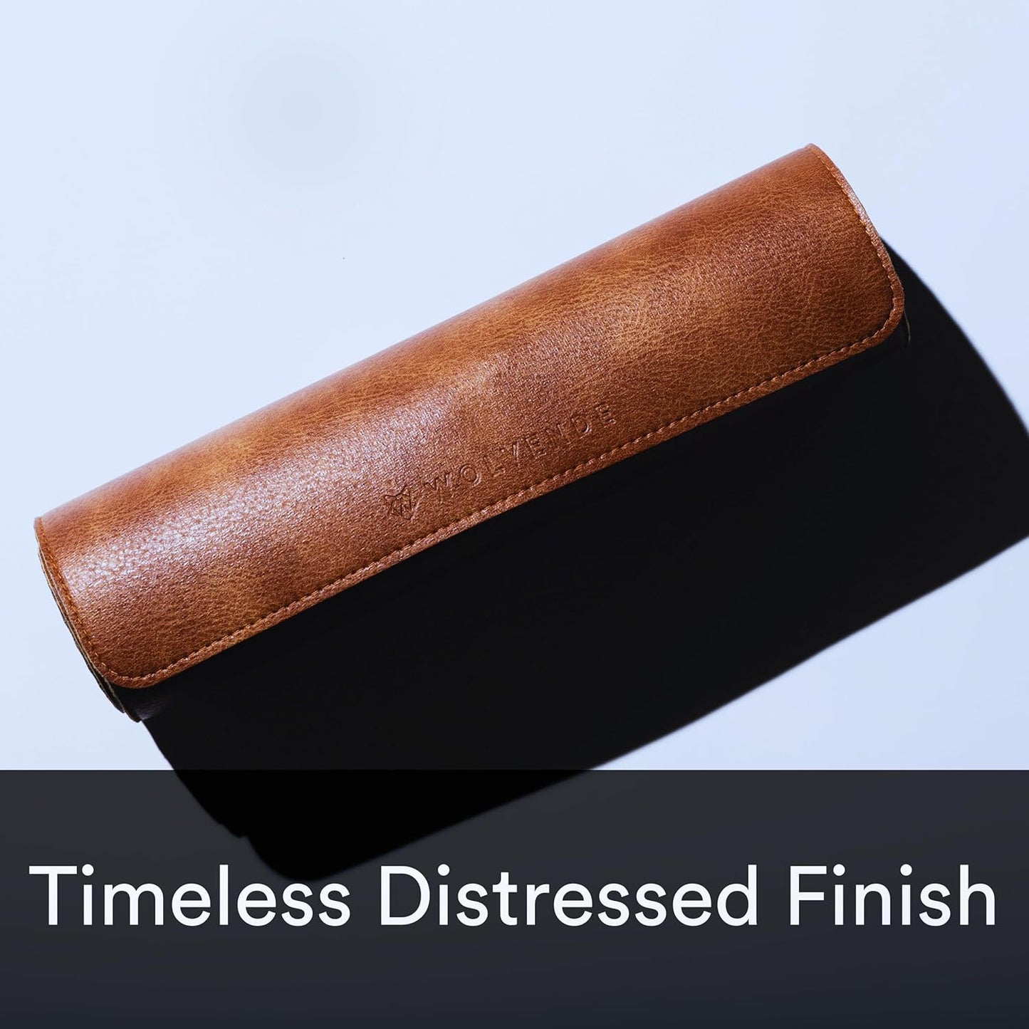 Premium Distressed Faux Vegan Leather Desk Mat | Multifunctional Desk Pad for Home Office | (Brown/Tan, 12" x 36")