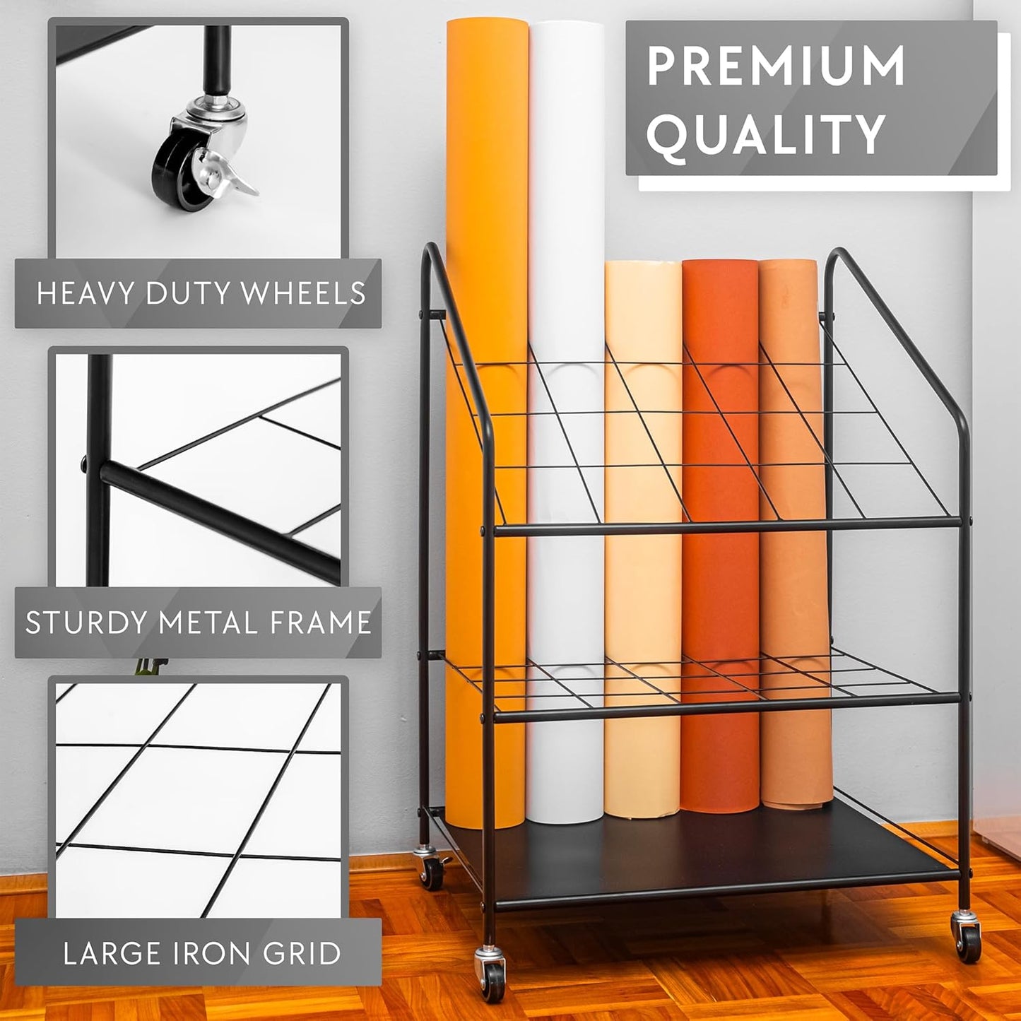 Blueprint Holder Storage Organizer - Blueprint Storage Rack with 20 Compartments - Blue Print Storage Organizer for Posters, Maps, Papers