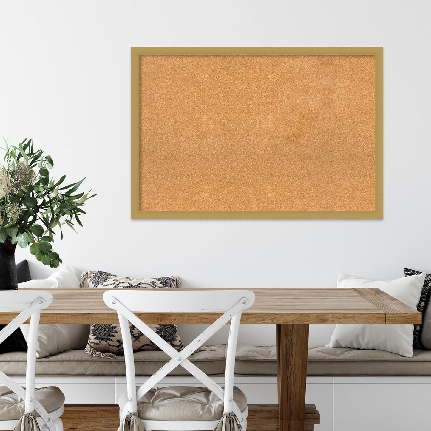 Amanti Art Natural Cork Board for Wall, 26x38 Vision Board with Gold Frame, Large Corkboard Office Decor for Home Organization, Casual Corkboard Pinboard to display items for home organization