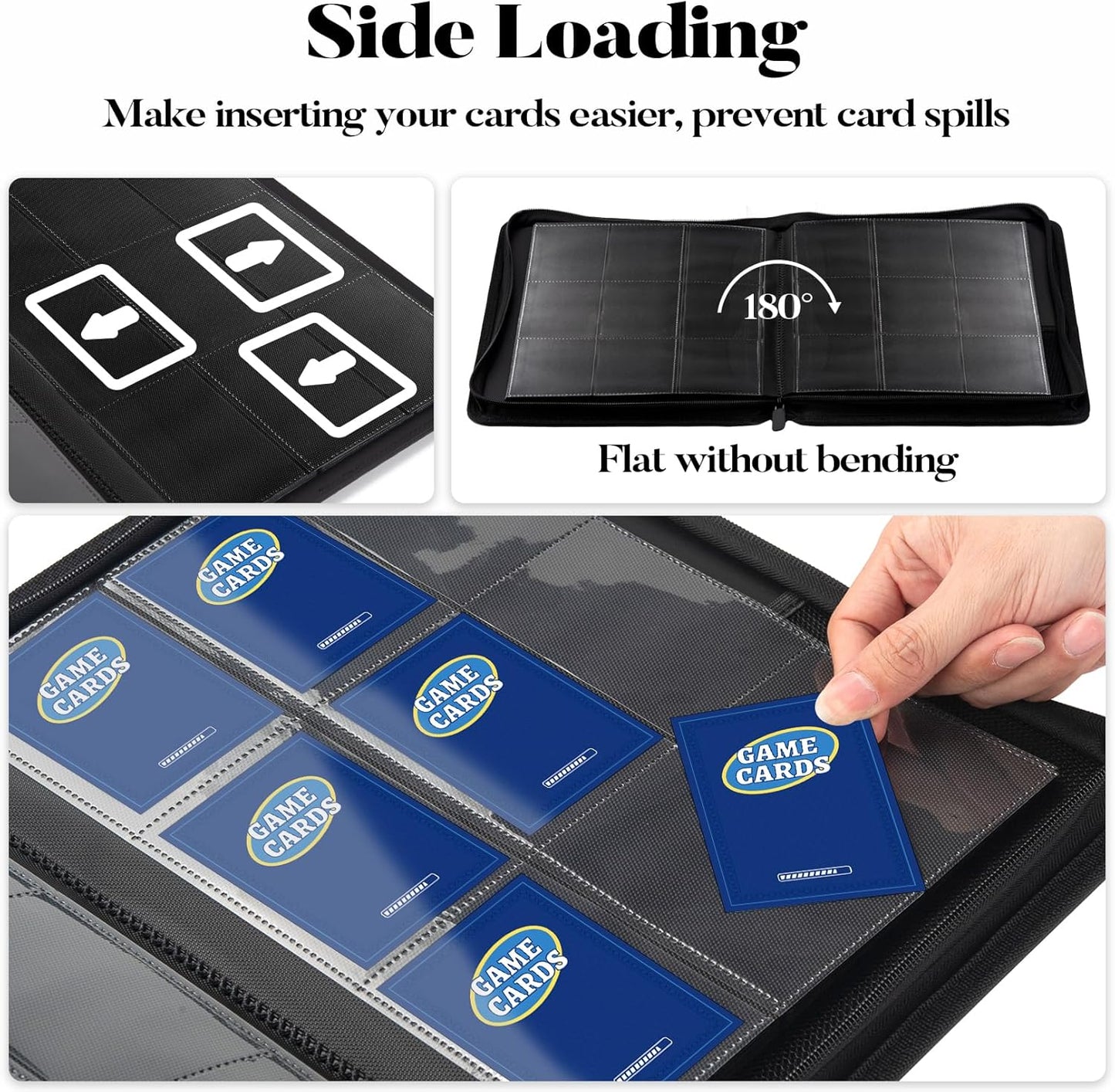 9 Pocket Trading Card Binder -Zipper PU Cover Card Album, Sturdy 360 Loading Holder for MTG, TCG & Sports Cards - Turquoise