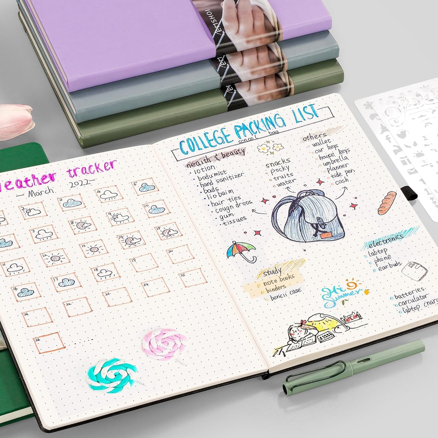 EMSHOI Dotted Journal, 8.5" x 11" Hardcover Leather Journal for Women Men, 192 Pages 100 GSM Dot Grid Notebook, Dotted Notebook for Work, A4 Large Journals for Writing, Bullet Journaling, Dark Green