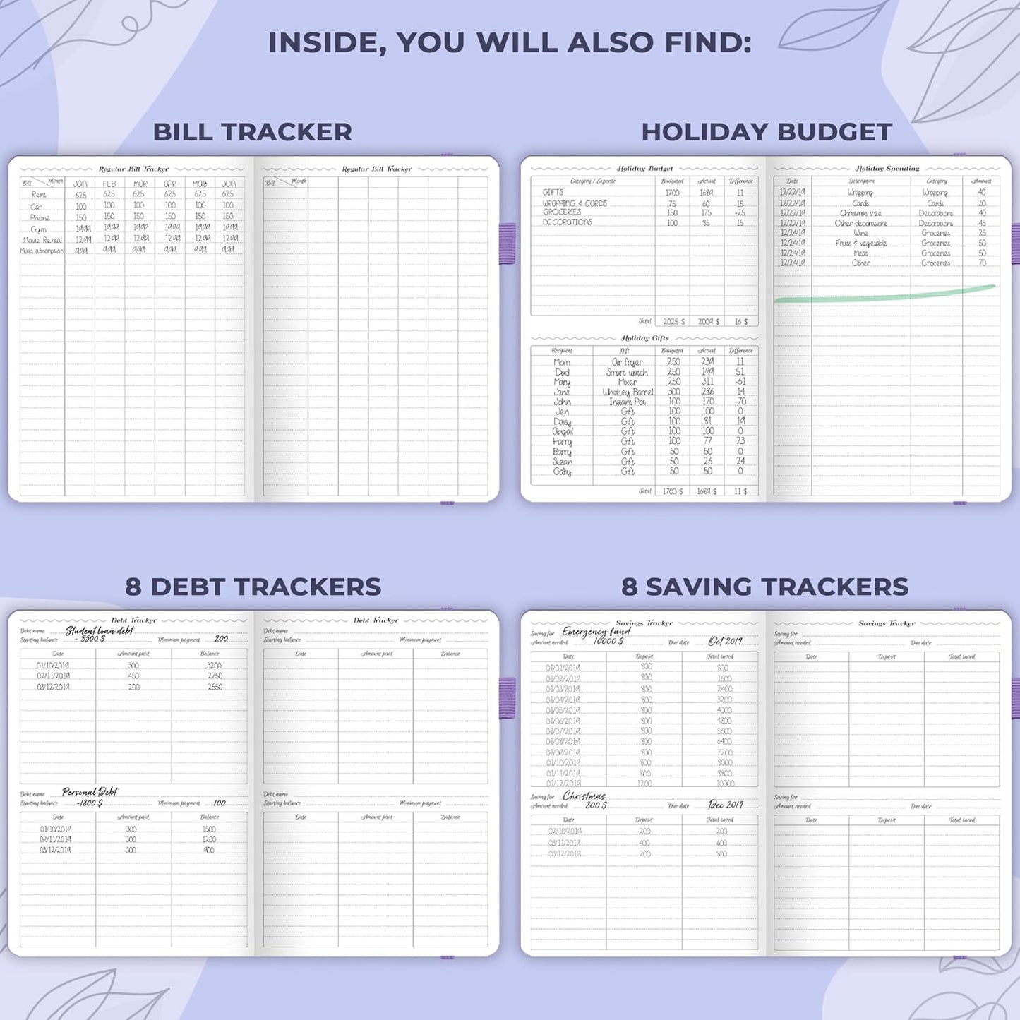 GoGirl Budget Planner – Monthly Financial Planner Organizer Budget Book. Expense Tracker Notebook Journal to Control Money, Compact (Lavender)