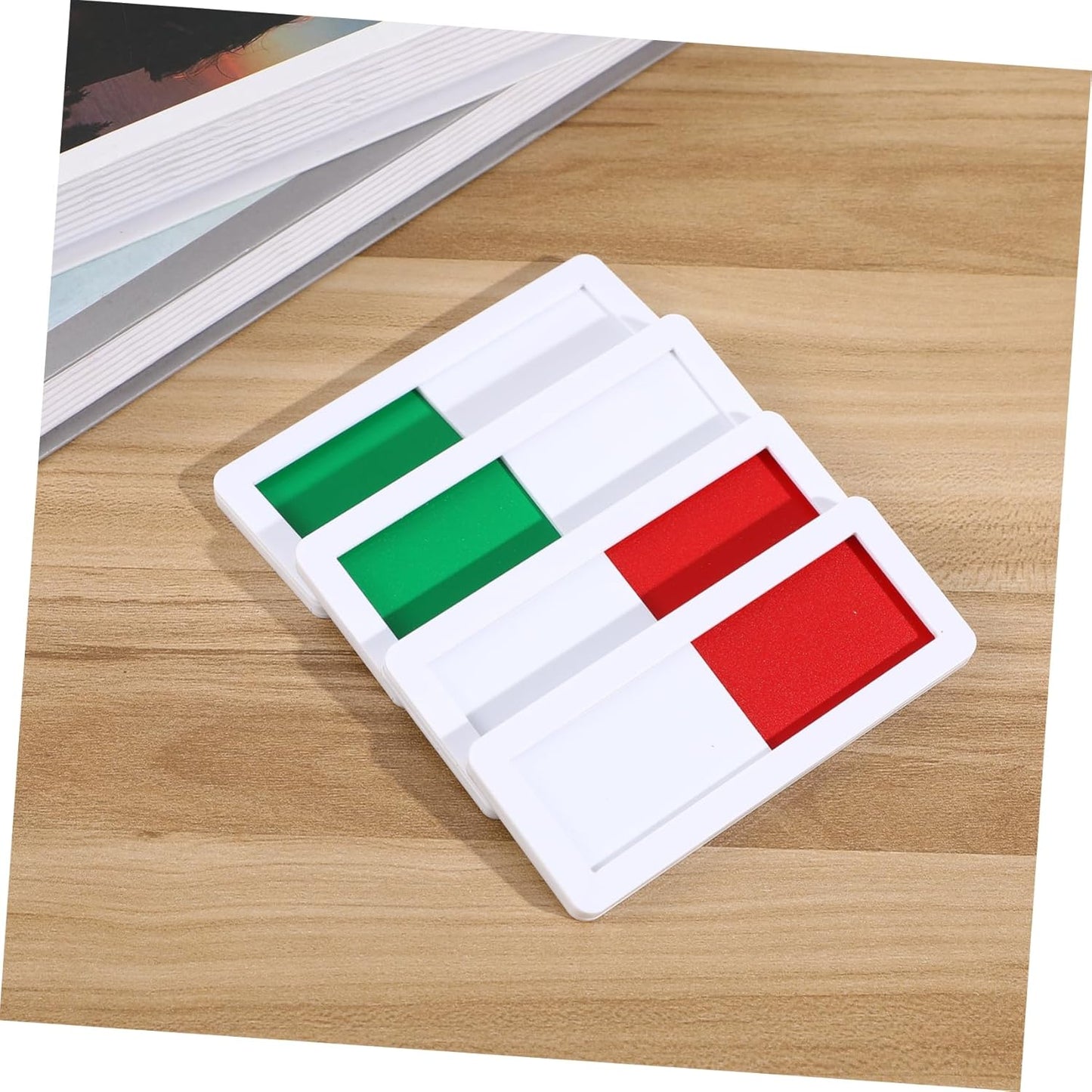 4 Pack Vacant Occupied Office Sign, Blank Privacy Door Sign, Do Not Disturb s, Reserved Empty On Off for Home Restroom Conference Room Hotel Hospital (White, 10x4cm)