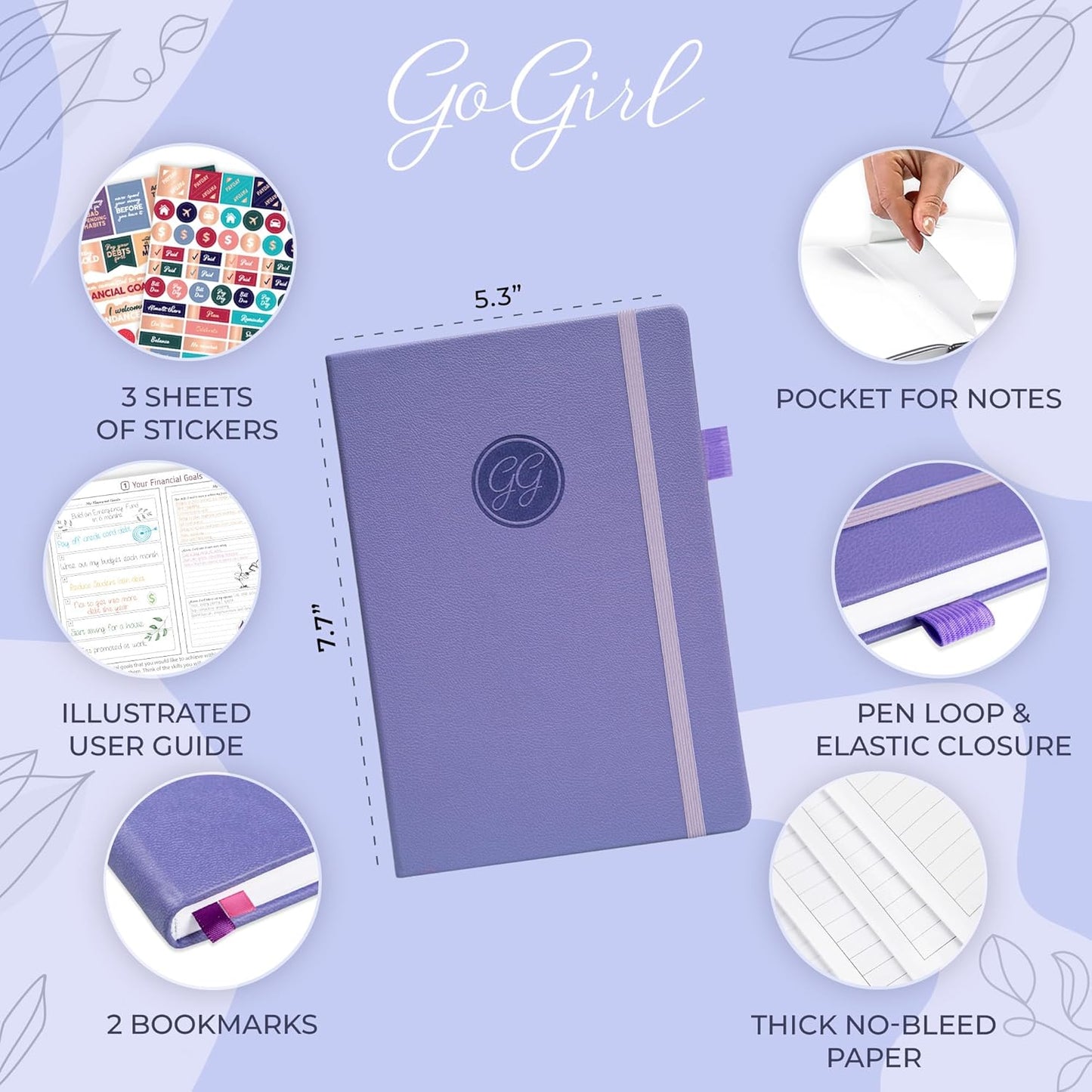 GoGirl Budget Planner – Monthly Financial Planner Organizer Budget Book. Expense Tracker Notebook Journal to Control Money, Compact (Lavender)