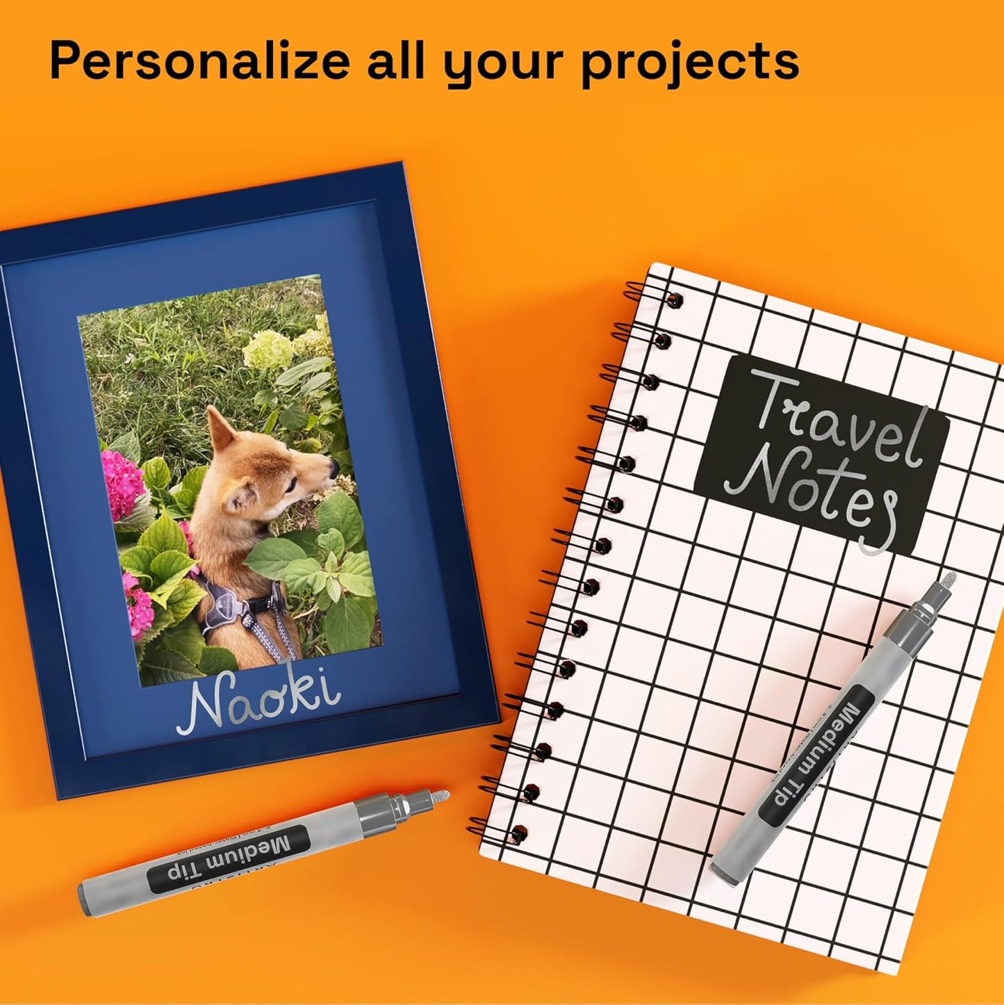 ARTISTRO 2 Silver Permanent Marker - Waterproof Markers for Tire, Fabric, Rocks, Glass, Ceramic, Wood, Paper - Oil Based Paint Pens - Medium Tip 3mm