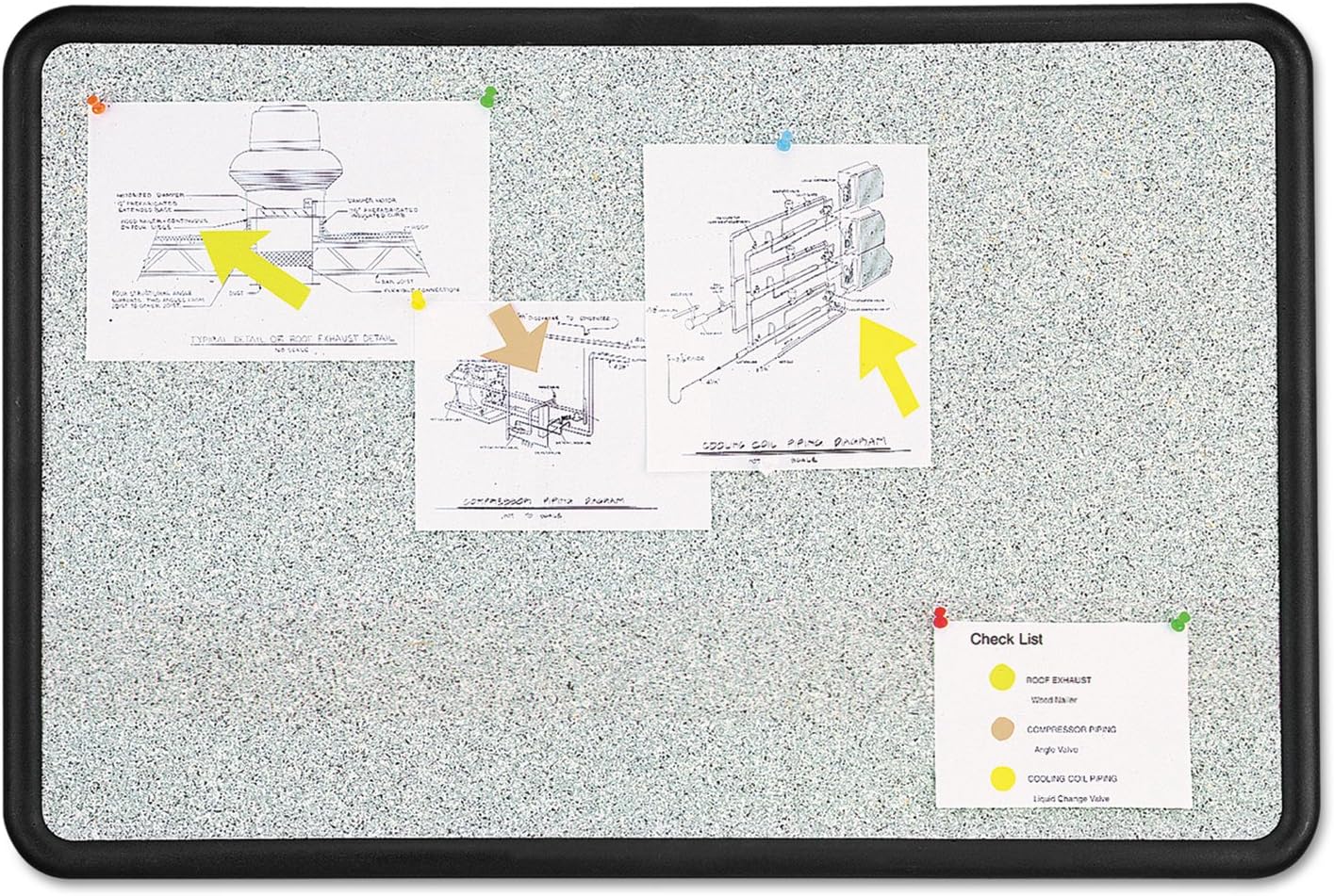 Quartet Bulletin Board, 2 x 3 Feet, Contour, Granite-Colored Surface with Black Plastic Frame (699370)