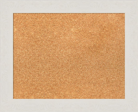Amanti Art Natural Cork Board for Wall, 17x21 Vision Board with White Frame, Small Corkboard Office Decor for Home Organization, Country Rustic Corkboard Pinboard to Display Items for Home