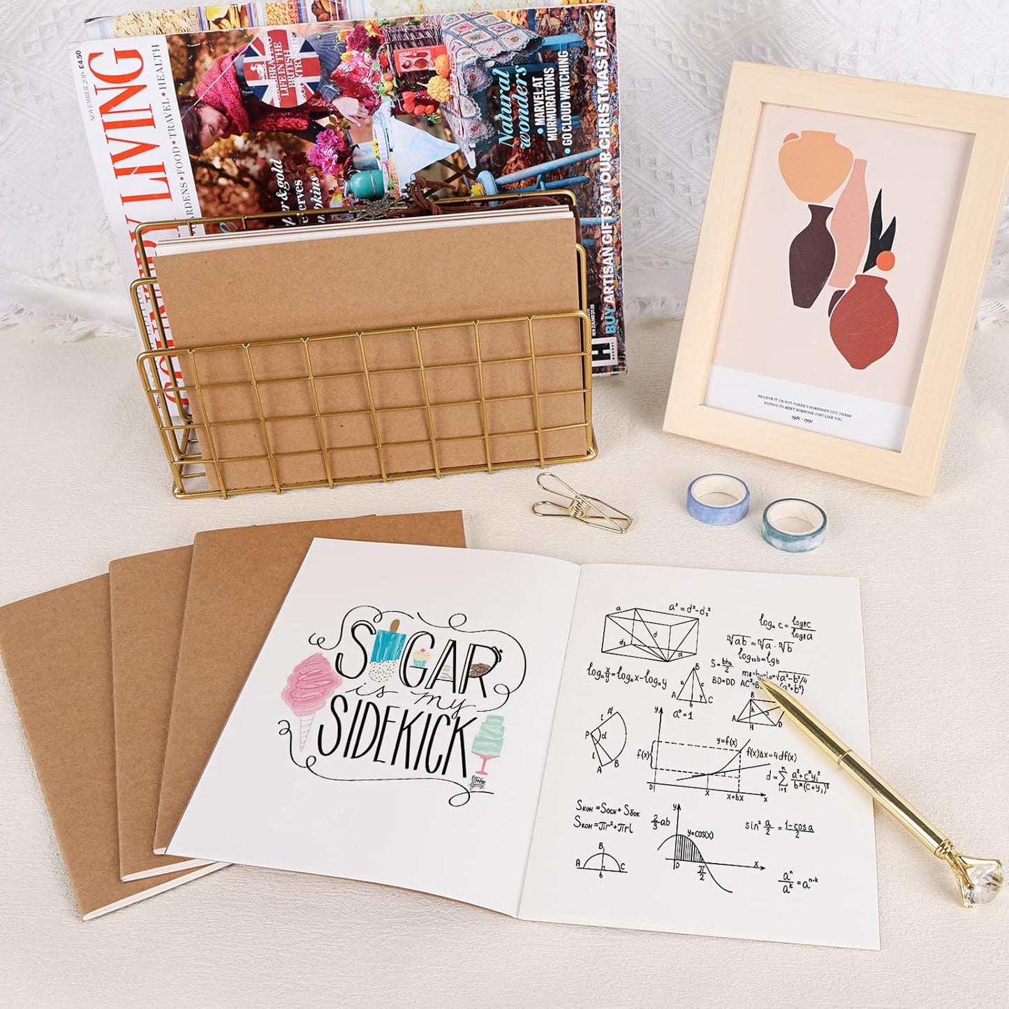 EOOUT 48pcs Blank Kraft Notebooks, Bulk Journals for Kids, 60 Pages/80GSM, 8.3 X 5.5 Inch, Travel Journal Set, for Travelers, Students and Office Supplies