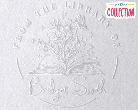 Book Stamp Personalized Embosser Custom Book Stamp - Personalized Embosser for Book Lovers