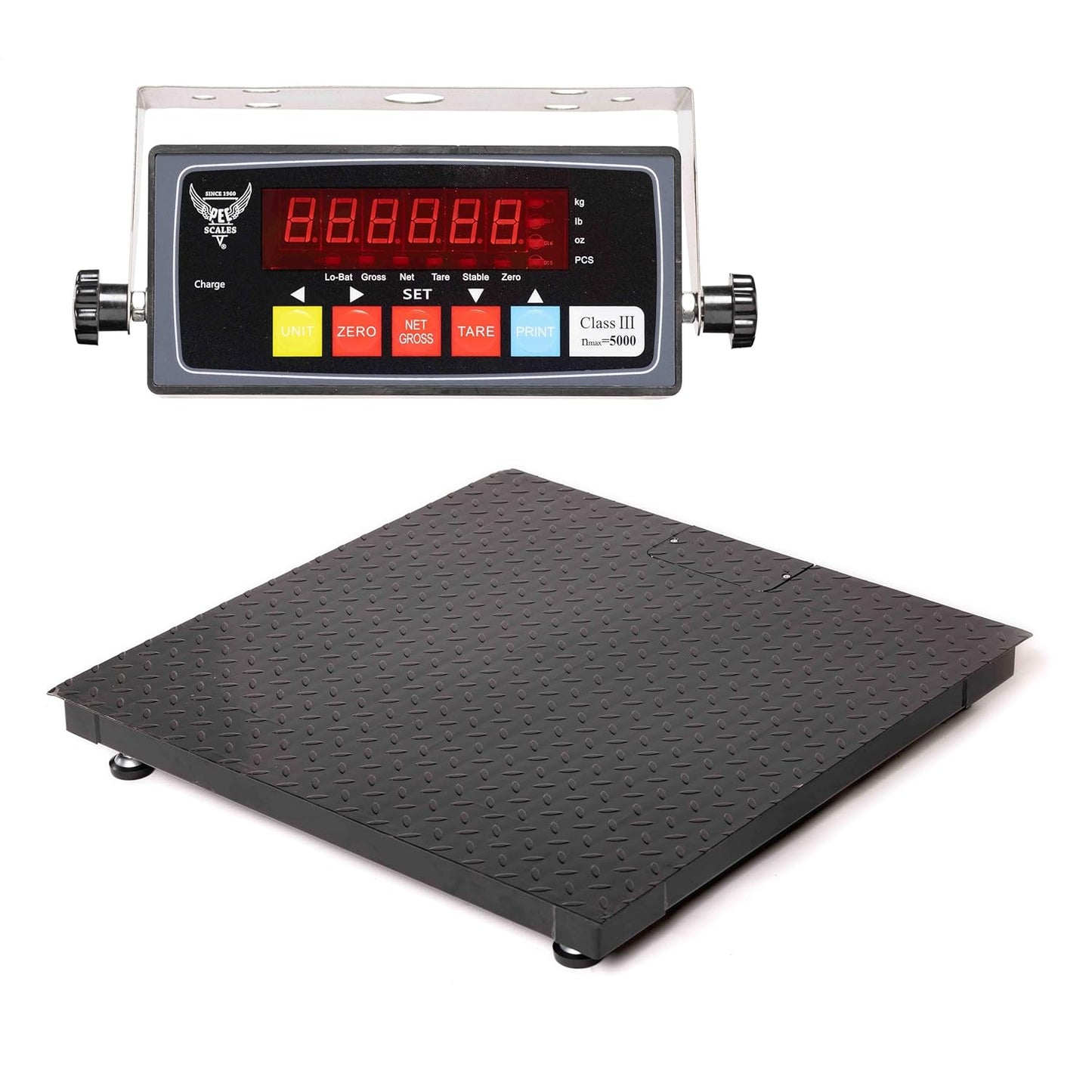 36"x36" Industrial Floor Scale, Heavy-Duty Warehouse Scale with Digital Indicator, Accurate Pallet Scale for Postal Luggage Shipping Mailing Weighing