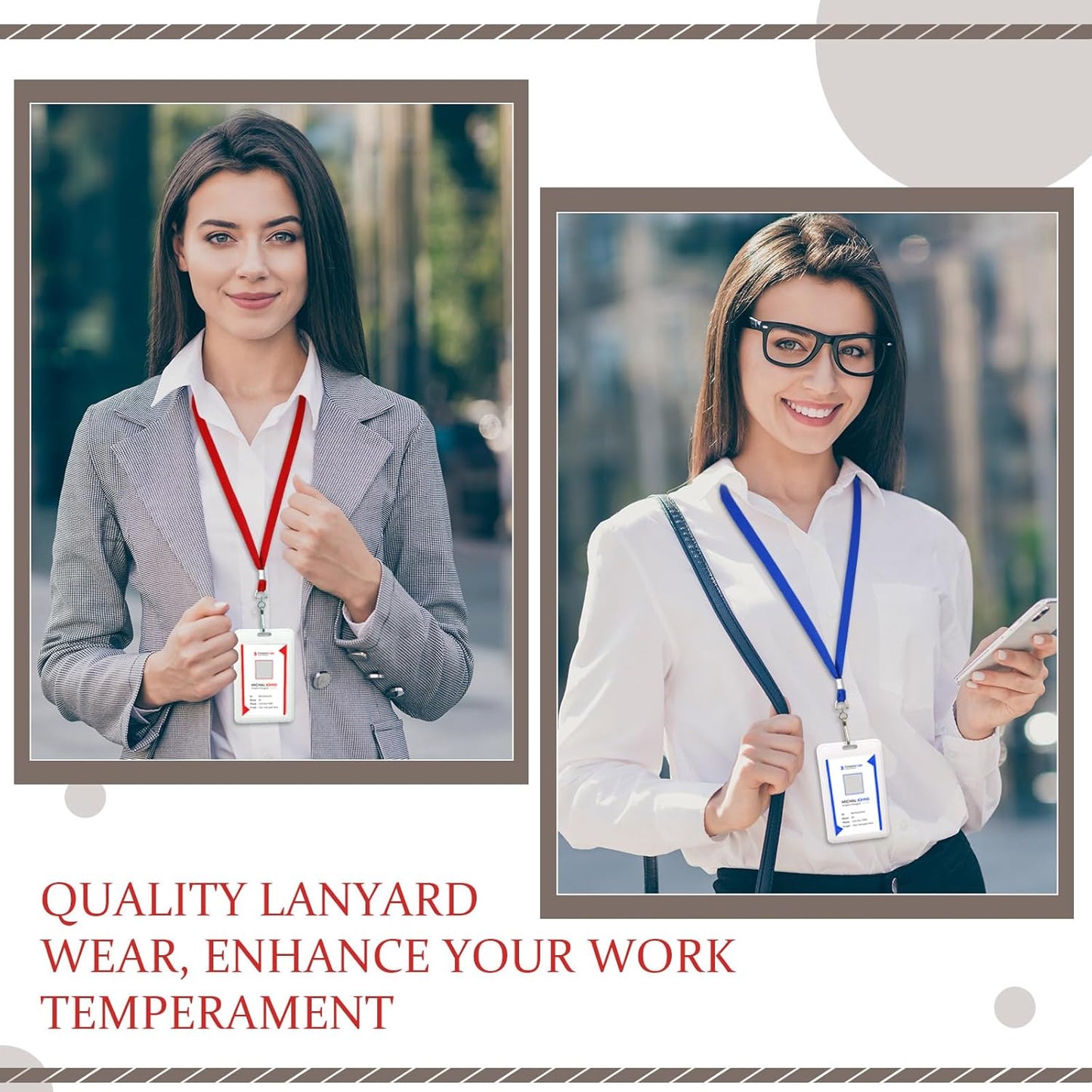 500 Pack Bulk Lanyards for ID Name Badges Holder Flat Lanyards with Hook Clip Swivel for Office School Accessories (Classic Colors)