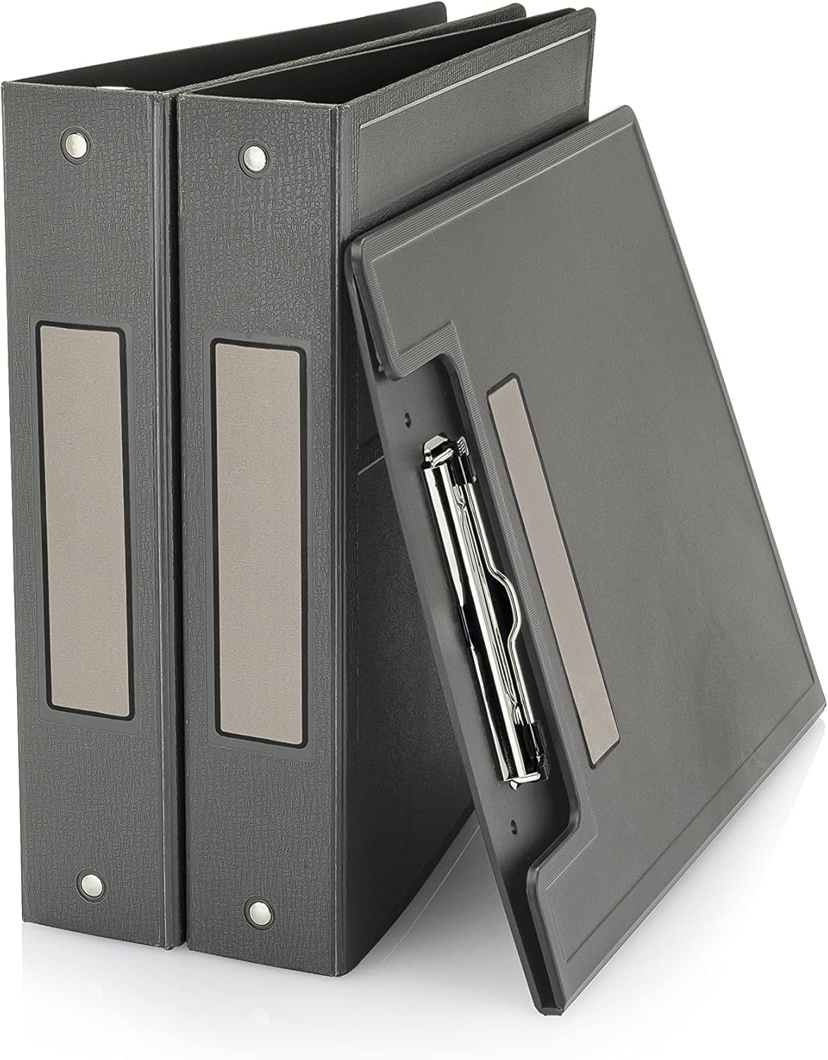 Carstens Adhesive Sticker Labels, 5 3/8” x 1 3/8”, Binder Labels for 1.5” – 4” Ring Binder Spines, Gray, Roll of 200