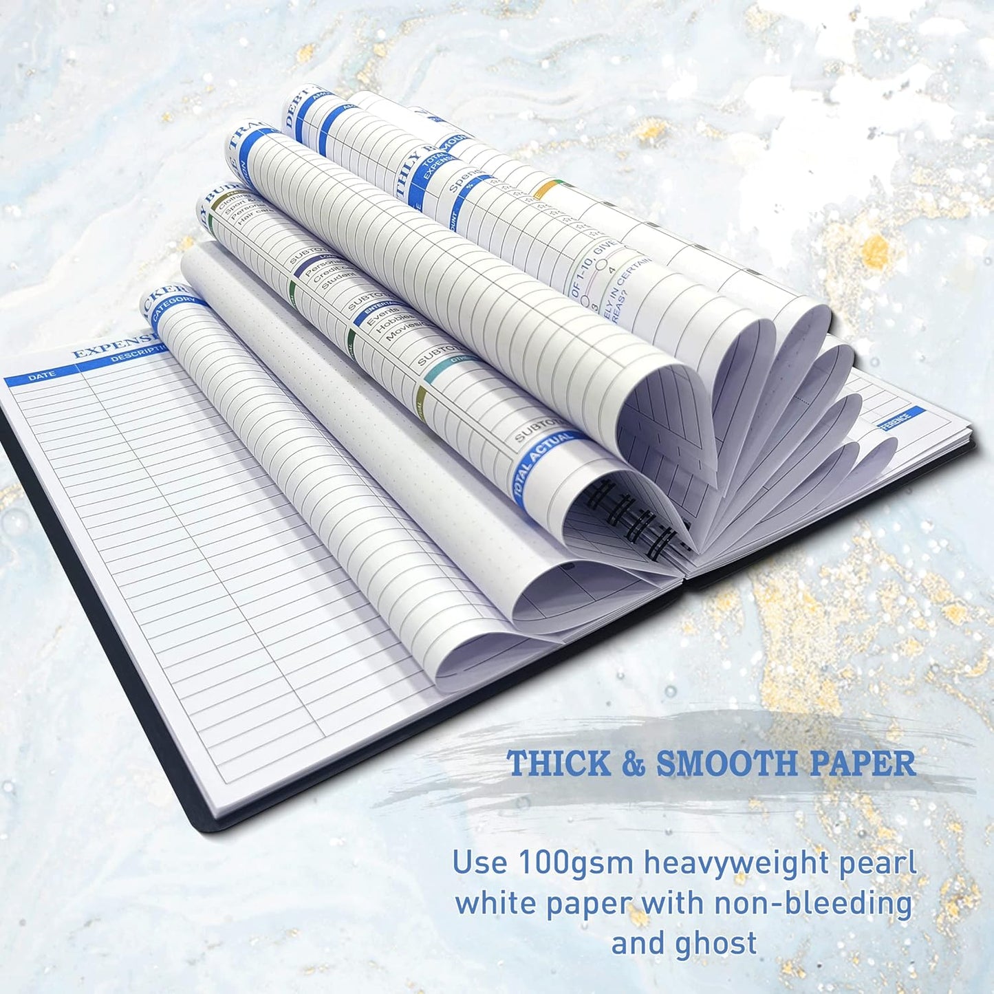 Budget Planner - Monthly Finance Organizer with Expense Tracker Notebook to Manage Your Money Effectively, Undated Finance Planner/Account Book, Start Anytimem,A5(8.6x5.9 inchs),100gsm Paper - Silvery