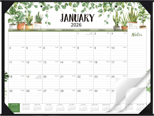 2026 Desk Calendar - 2026 Large Desk Calendar 22x17, Jan. 2026 - Dec. 2026, 2026 Large Calendar, 12 Months, Corner Protectors - Plants