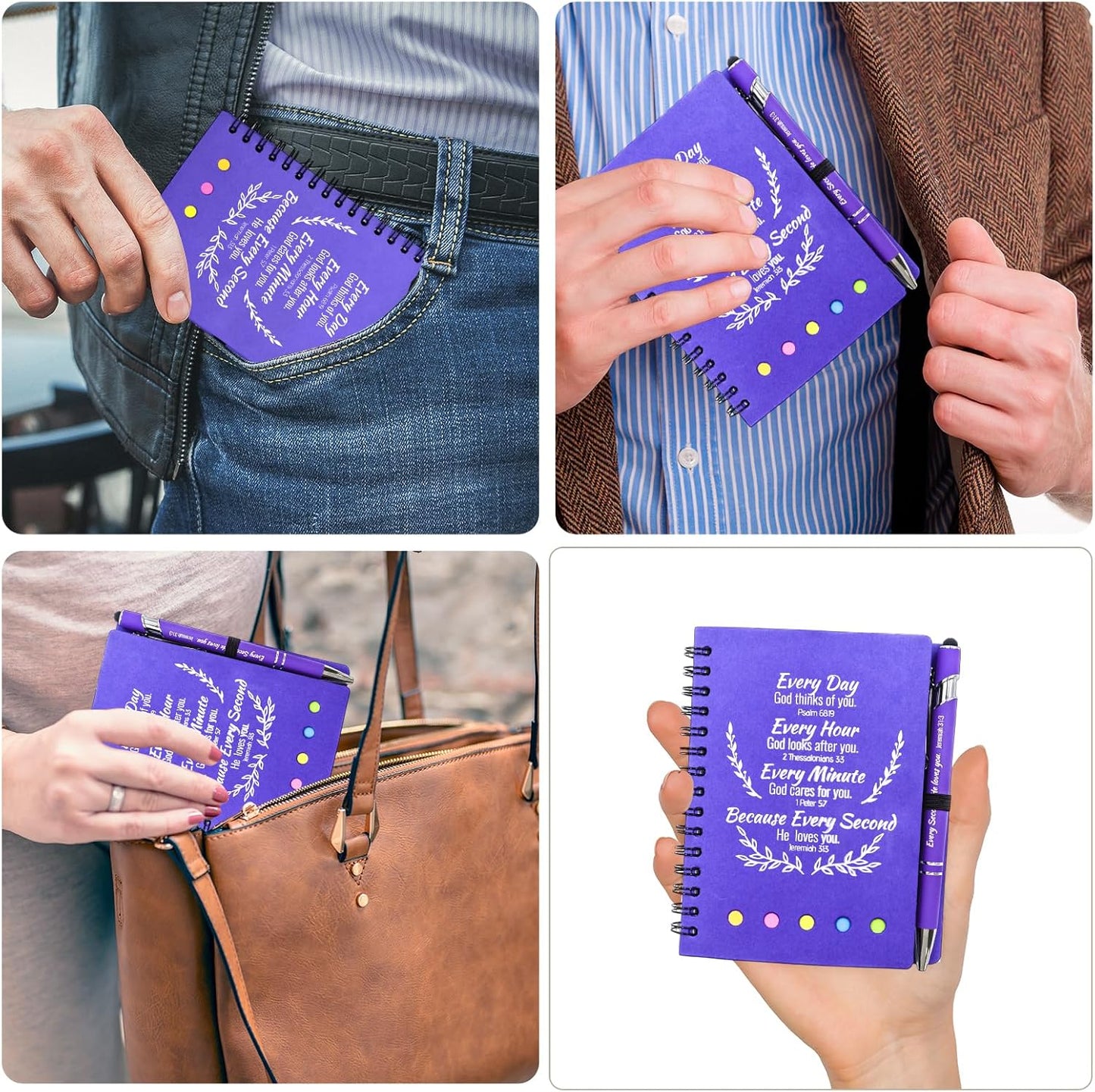 40 Pcs Bulk Fathers Day Christian Gifts Prayer Journal for Woman - 20 Set Religious Notepad with Christian Pen - Bible Notebook - Church Gifts for Inspirational, Bible Study, Devotions ( Elegant )