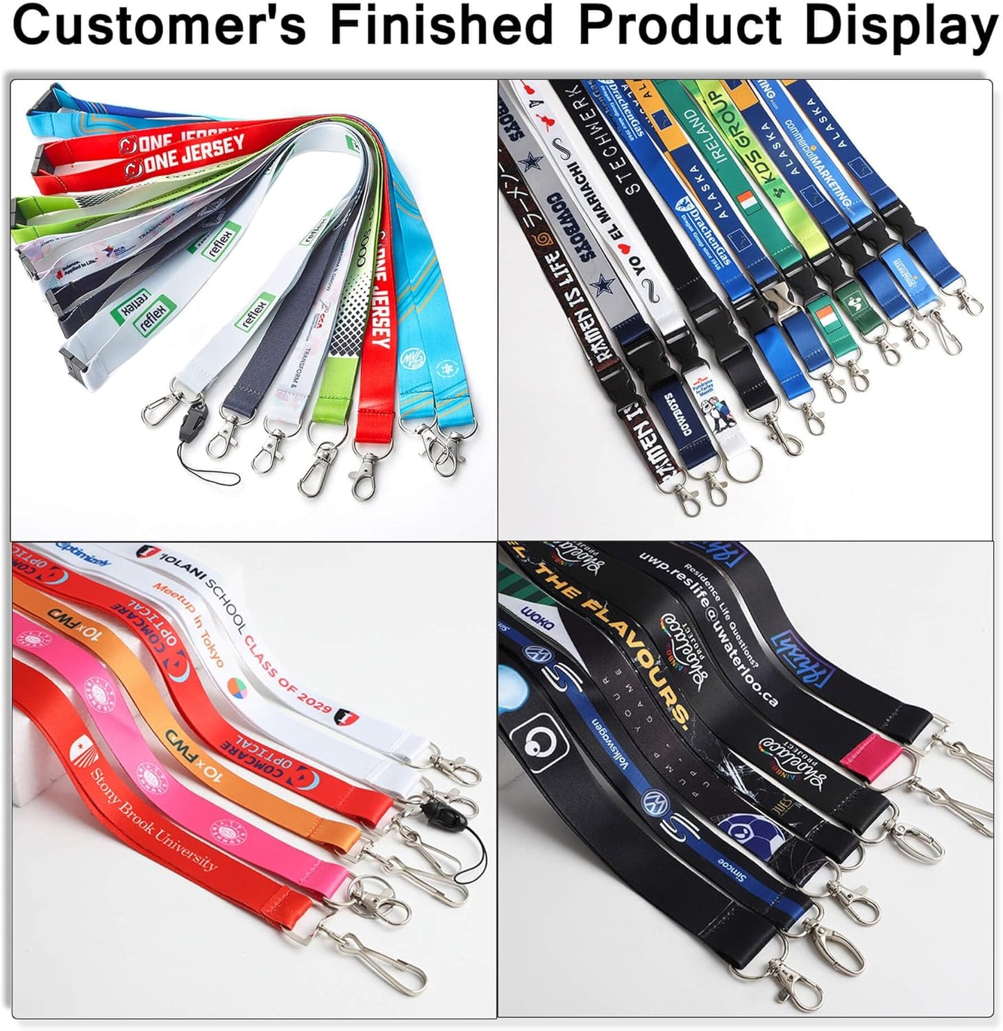 Custom Personalized Lanyards Bulk 30-5000PCS with Text Logo Photo for Women Men, Neck Straps Keychains with Detachable Buckle Customize for ID Badges Holder Teachers Students，Keys，Cruise