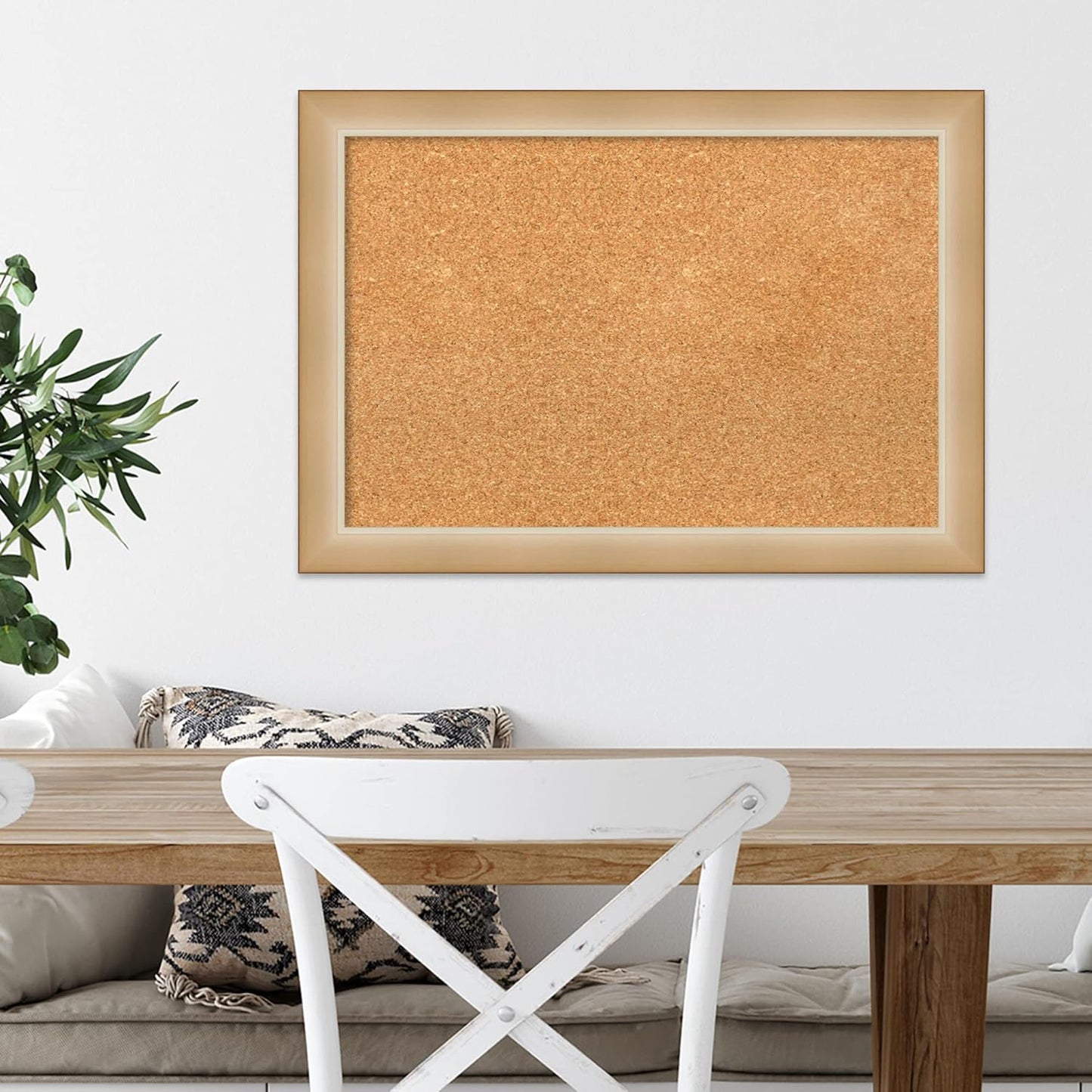 Amanti Art Natural Cork Board for Wall, 19x27 Vision Board with Gold Frame, Medium Corkboard Office Decor for Home Organization, Modern Contemporary Corkboard Pinboard to display items for home