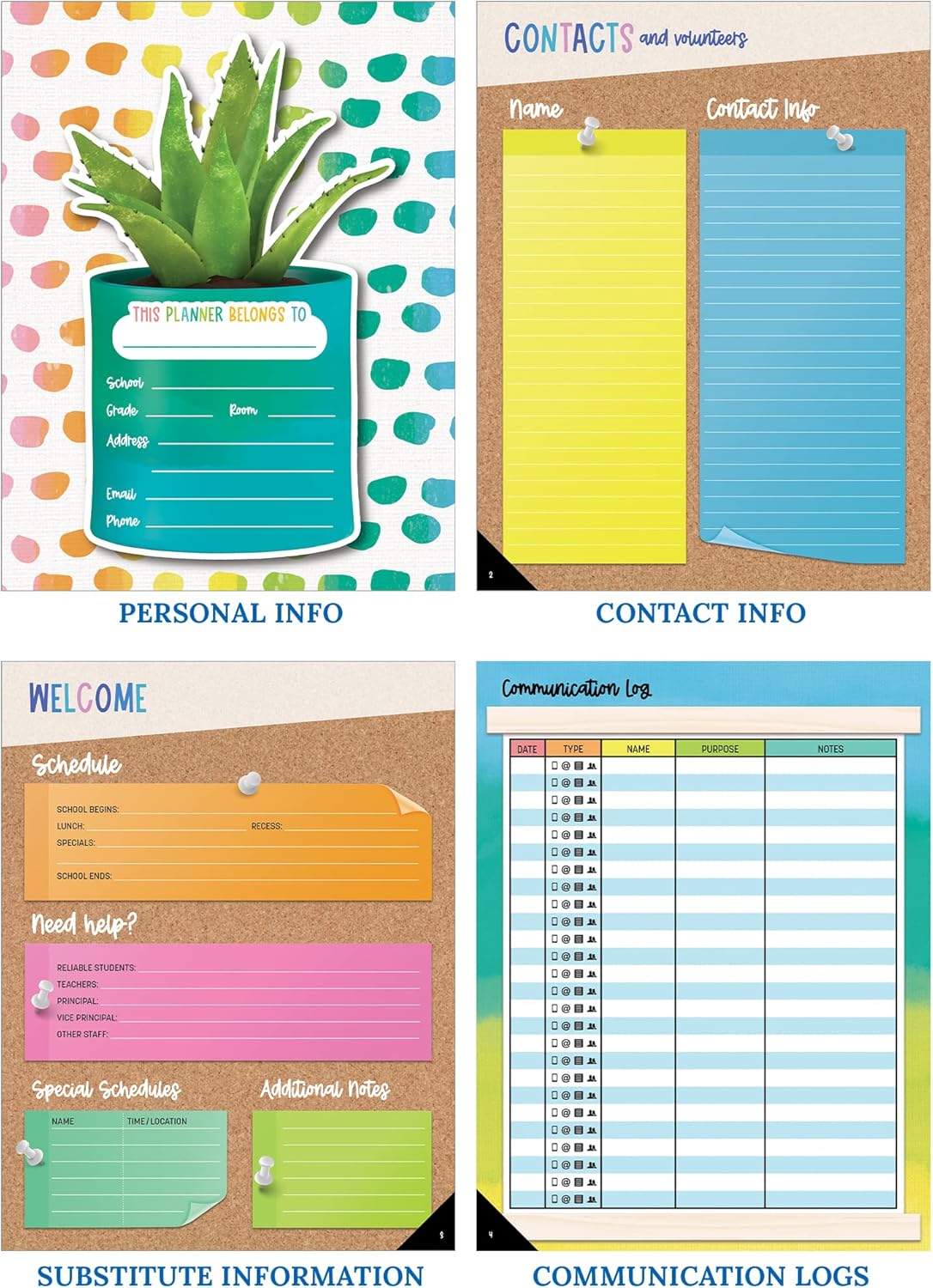 Carson Dellosa Creatively Inspired Planner 2025-2026, Undated 8" x 11" Lesson Plan Book With Stickers, Class Schedule, Weekly Calendar, Homeschool and Classroom Must Haves, Boho School Supplies