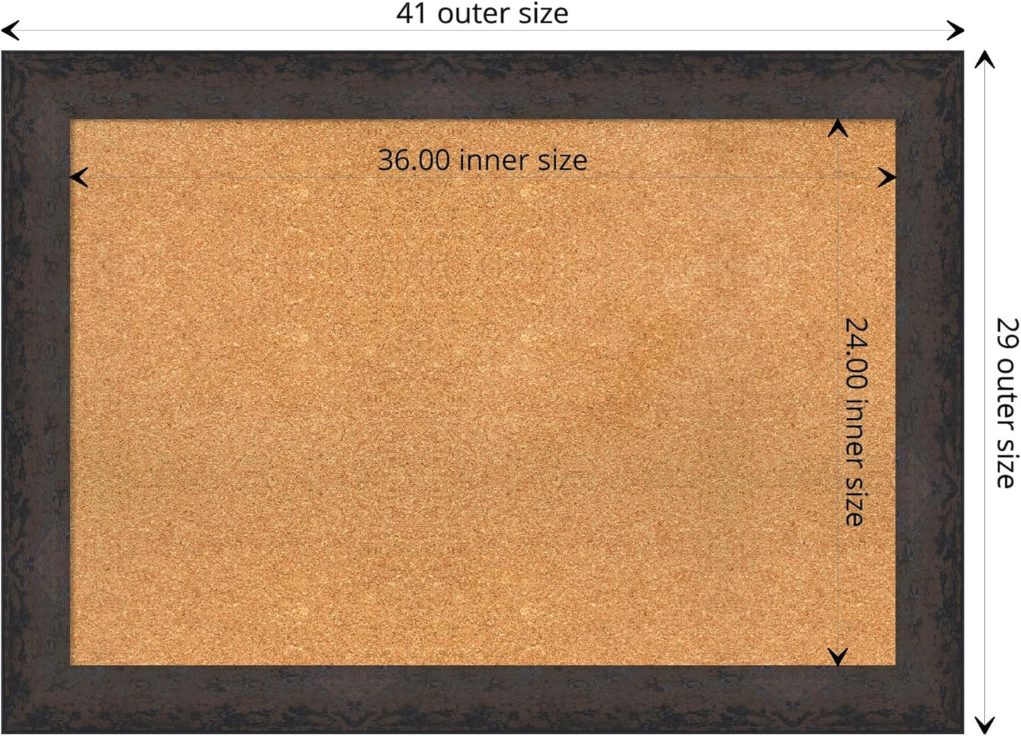Amanti Art Natural Cork Board for Wall, 29x41 Vision Board with Black Wood Frame, Large Corkboard Office Decor for Home Organization, Modern Contemporary Corkboard Pinboard to display items for home