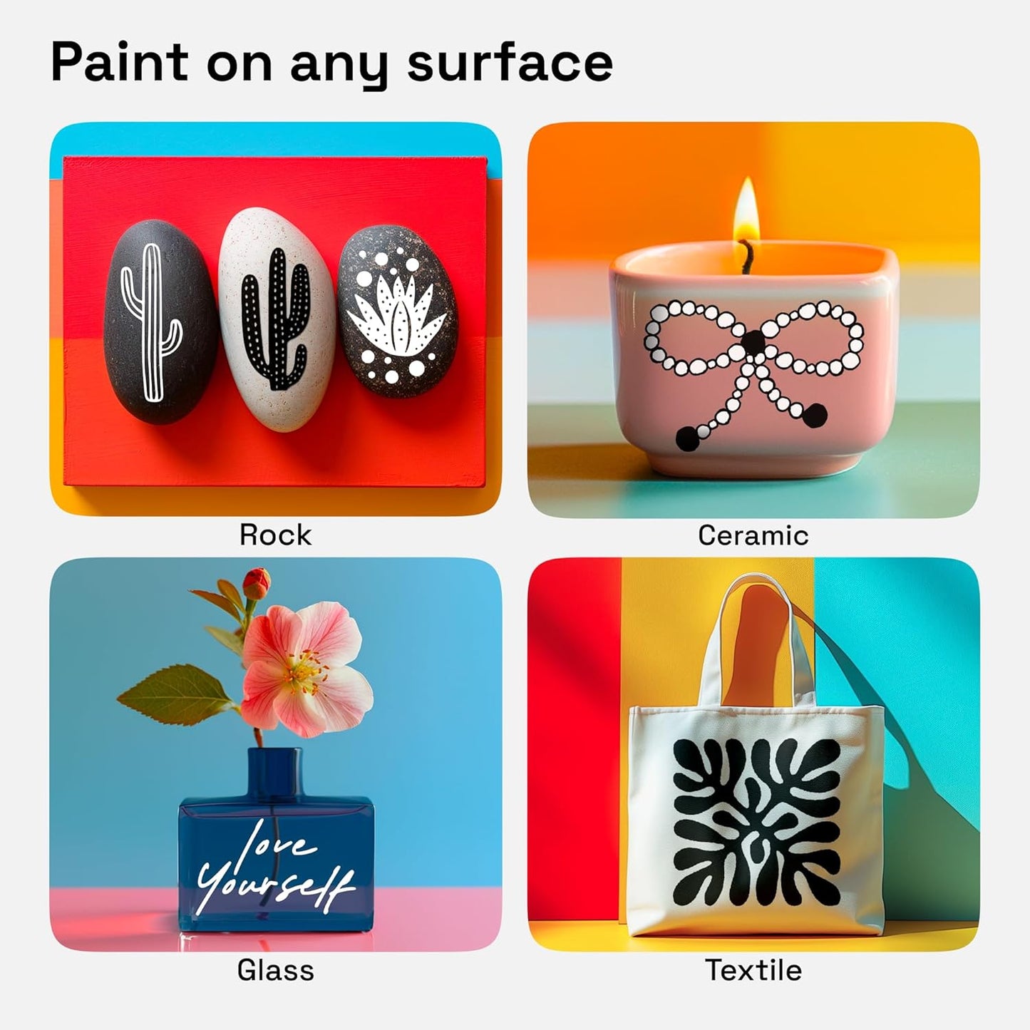 ARTISTRO 2 Black&White Dual-Tip Acrylic Paint Pens - Multisurface Markers for Fabric, Plastic, & More, 5mm Dot + 1mm Fine Tips