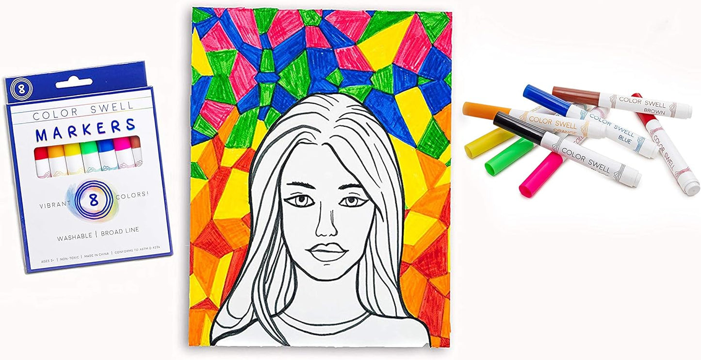 Color Swell Washable Markers Bulk 4 Pack of 8 Vibrant Colors Each for Kids, Adults, Teachers, Parties, and Families