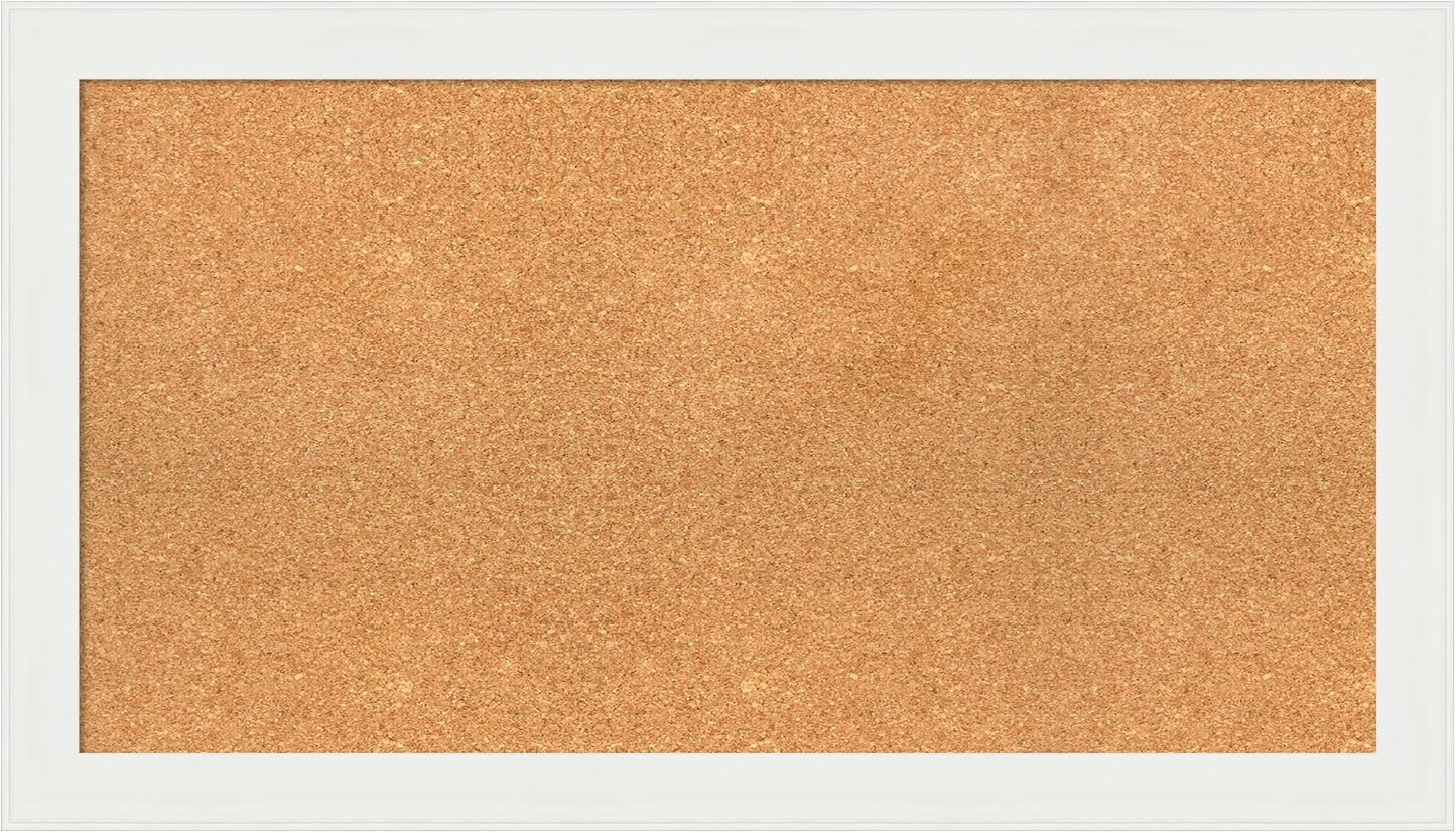 Amanti Art Natural Cork Board for Wall, 21x37 Vision Board with White Frame, Large Corkboard Office Decor for Home Organization, Casual Corkboard Pinboard to Display Items for Home Organization in