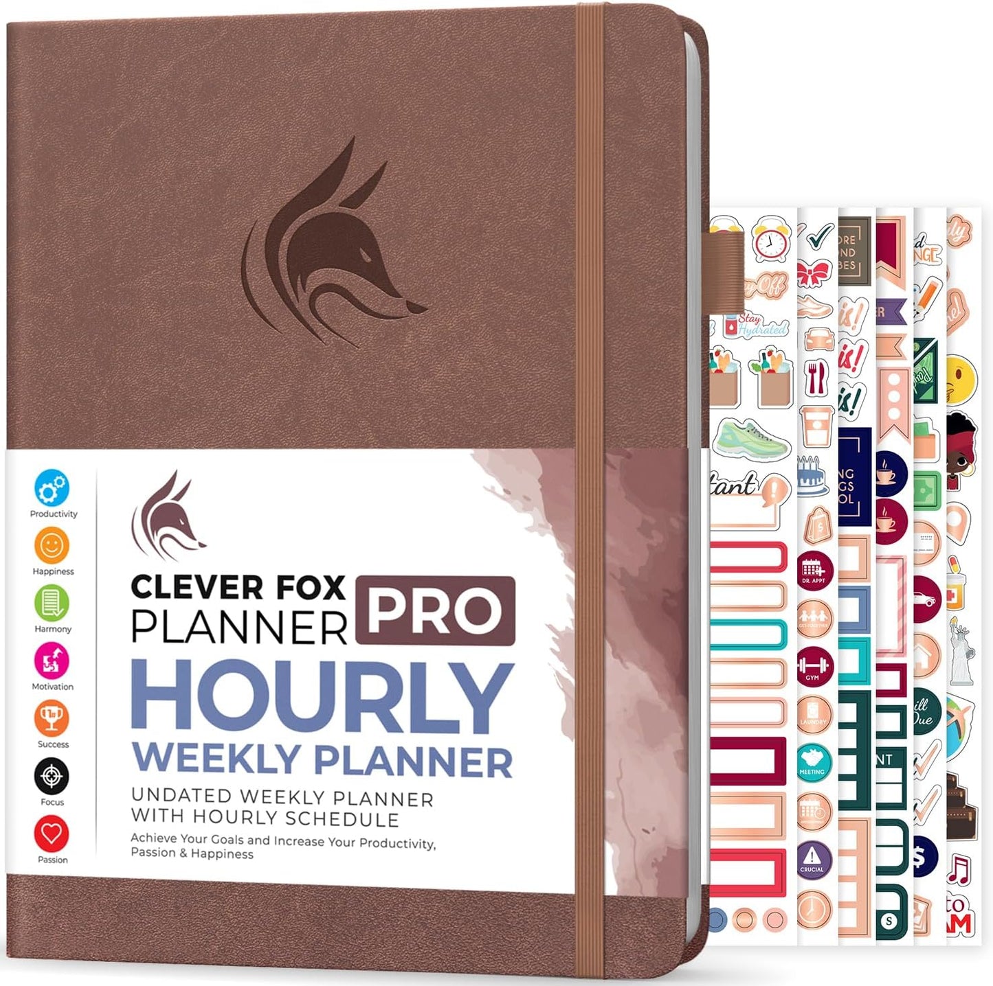 Clever Fox Planner PRO Schedule – Undated Weekly & Monthly Life Planner with Time Slots, Appointment Book & Daily Organizer, A4 (Dark Terracotta)
