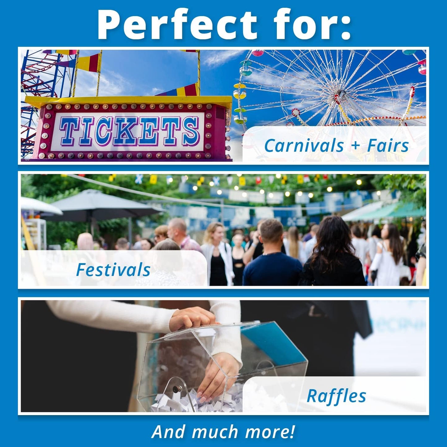 INDIANA TICKET CO. 2,000 Green Raffle Tickets Double Roll, Premium Quality 50/50 Raffle Tickets, Tickets for Events, Carnivals, Door Prizes, Drinks and More