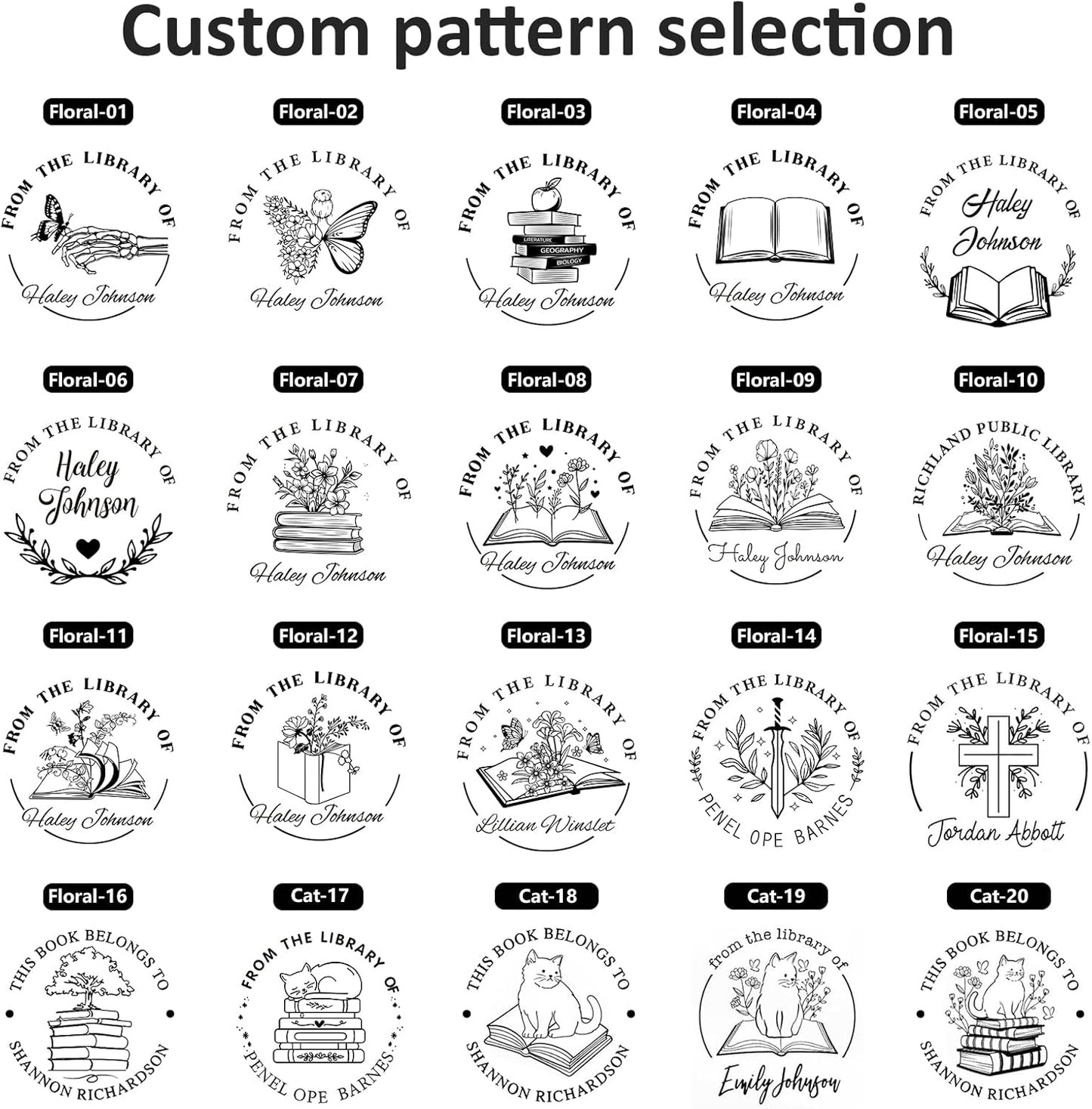 Custom Self-Inking Stamps | Personalized Book Stamp Gift for Book Lovers | 5 Ink Colors (Style06)