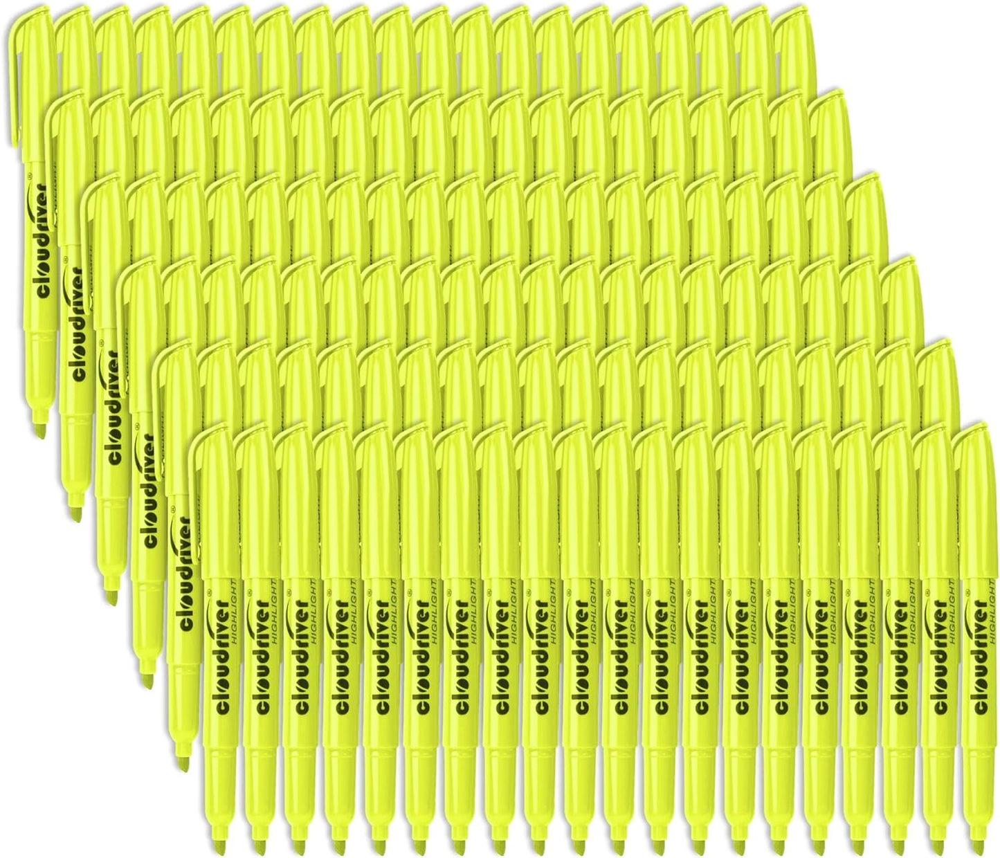 cloudriver Yellow Highlighters, Bulk Pack Of 120, Bright Color Highlighter, Chisel Tip, Quick Drying Ink, Highlighters Suitable For Home, School, Office And Shop