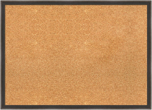 Amanti Art Natural Cork Board for Wall, 21x29 Vision Board with Brown Wood Frame, Medium Corkboard Office Decor for Home Organization, Casual Corkboard Pinboard to display items for home organization