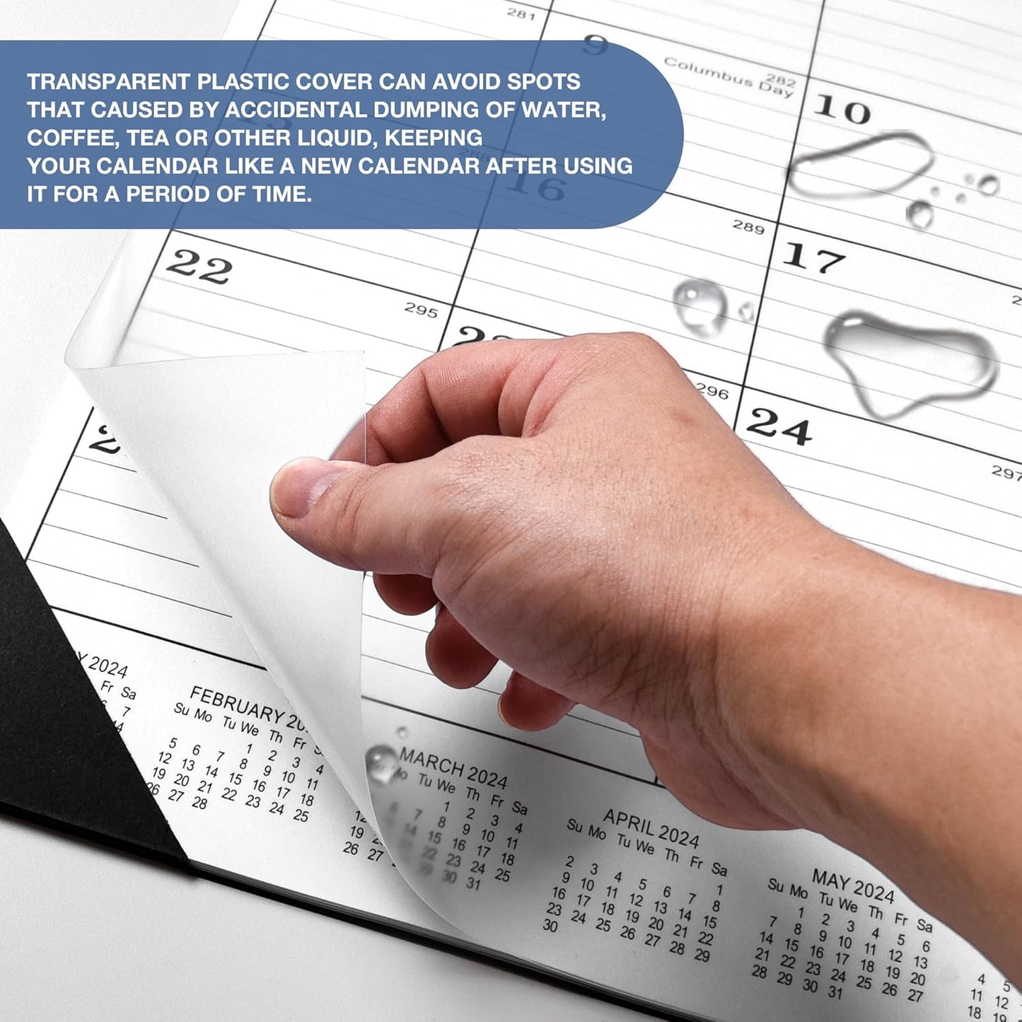 Desk Calendar 2026-2 PACK,January 2026 to June 2027,Desk calendar 2026-2027 Large 22x17, Calendar 2026 with PVC Cover,Round Holes& NOTES List (Black),18 Months 2026 Desk Calender.