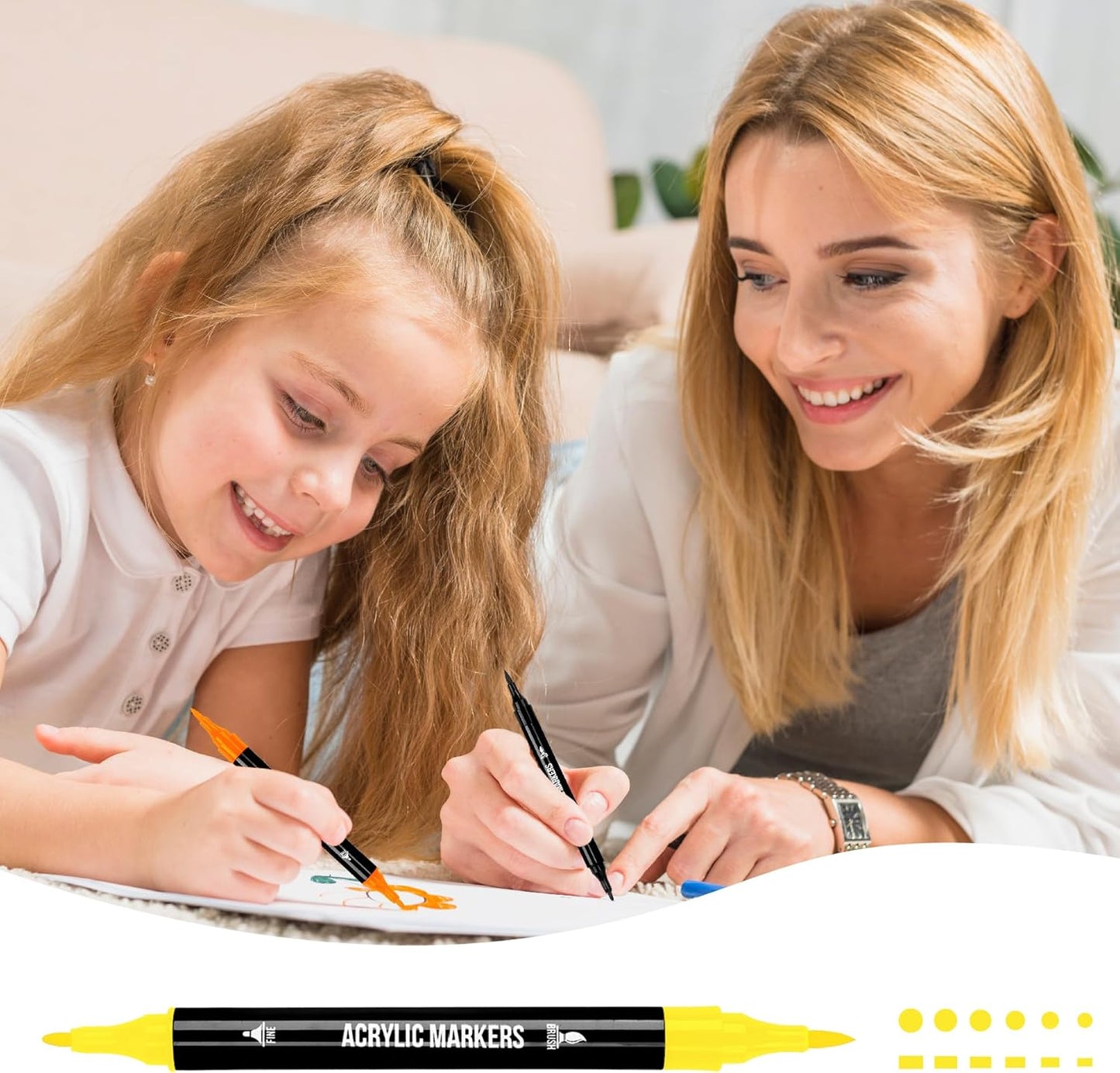 72 Colors Acrylic Paint Markers, Dual Tip with Fine Tip and Brush Tip Pens for Stone, Wood, Calligraphy, Canvas, Ceramic, Metal, Glass, Rock Painting, DIY Crafts Art Supplies Kit