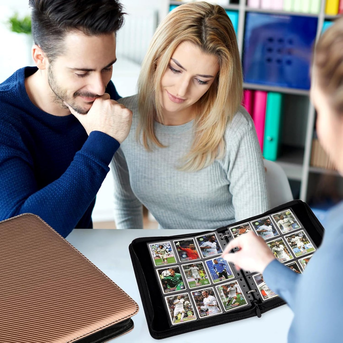 9 Pocket Card Binder, Premium Zip Trading Card Binder, 720 Double Sided Pocket PU Card Collection Binder, Collector Card Album, Card Folder for MTG, TCG, Sports Cards, Game Cards (Brown)