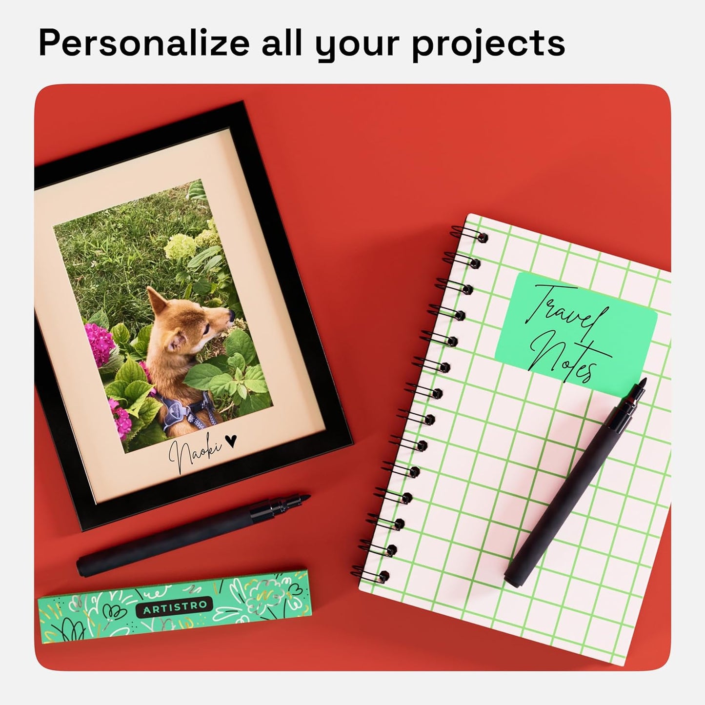 ARTISTRO 2 Black Acrylic Paint Markers - 0.7mm Extra Fine-Tip Paint Pens - Perfect for Crafting, Art Projects, & More