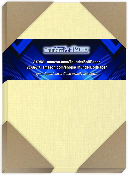 300 Natural Linen 80# Cover Paper Sheets - 4.5" X 6.5" (4.5X6.5 Inches) Between 4X6 and 5X7 Invitation Size - 80 lb/pound Card Weight - Fine Linen Textured Finish - Quality Cardstock