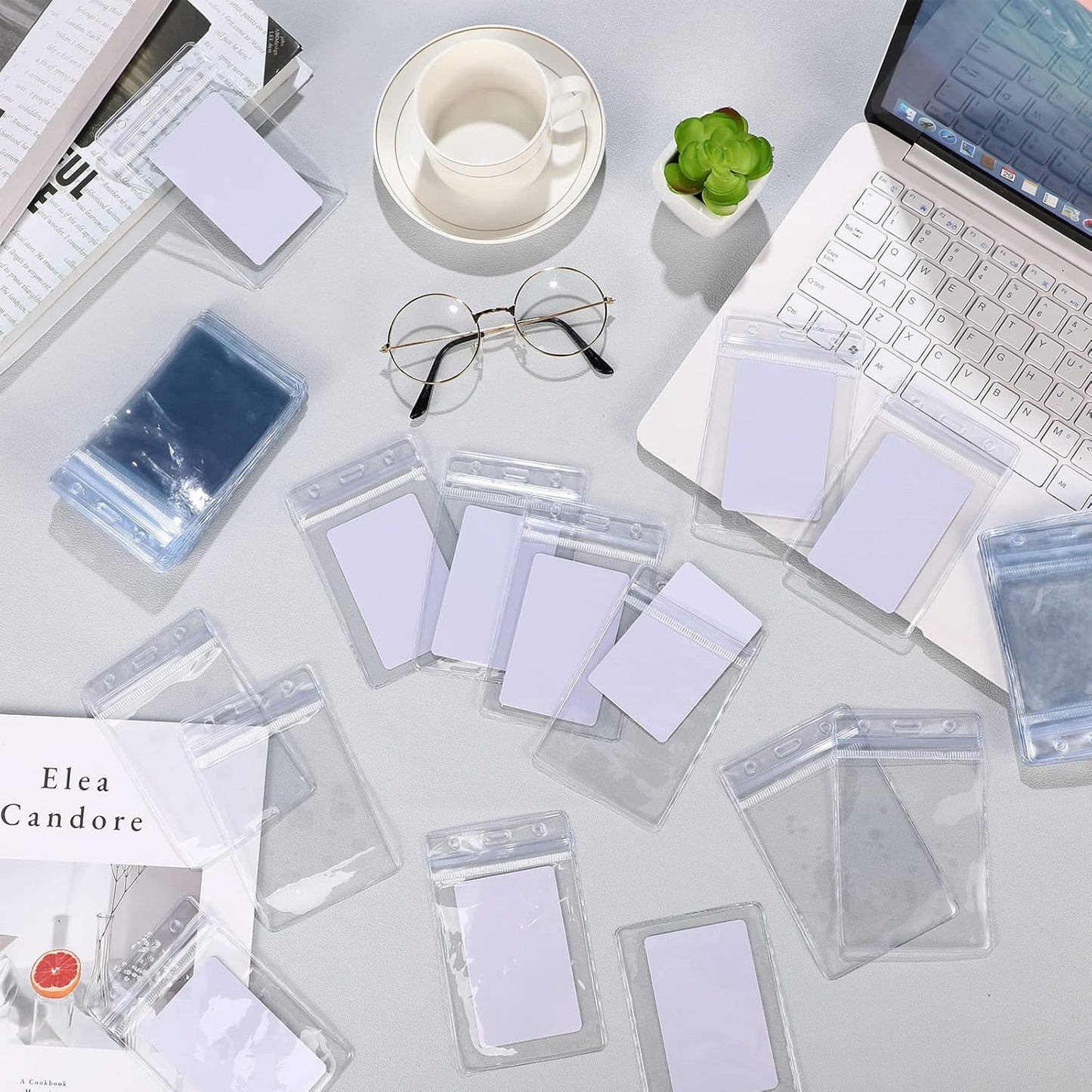 Colarr 1000 Pieces ID Badge Holders Clear ID Holder Plastic Thick Name Card Case Waterproof Name Badge Case PVC Card Cover for Student Nurses Office School (5 x 3 Inches)