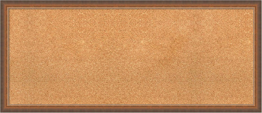 Amanti Art Natural Cork Board for Wall, 18x42 Vision Board with Bronze Frame, Large Corkboard Office Decor for Home Organization, Modern Corkboard Pinboard to Display Items for Home Organization in