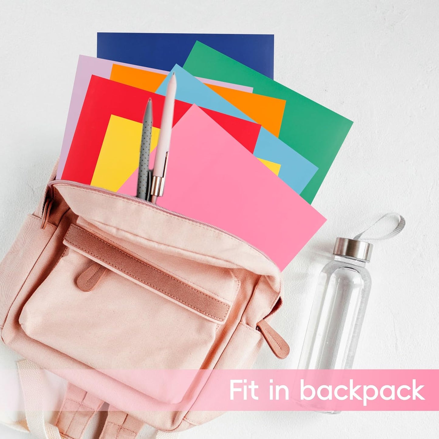 50 Pack Folders with Pockets, Pocket Folders Fit Letter Size Paper, with Business Card Slot, 2-Pocket Folder for School Office Home Business