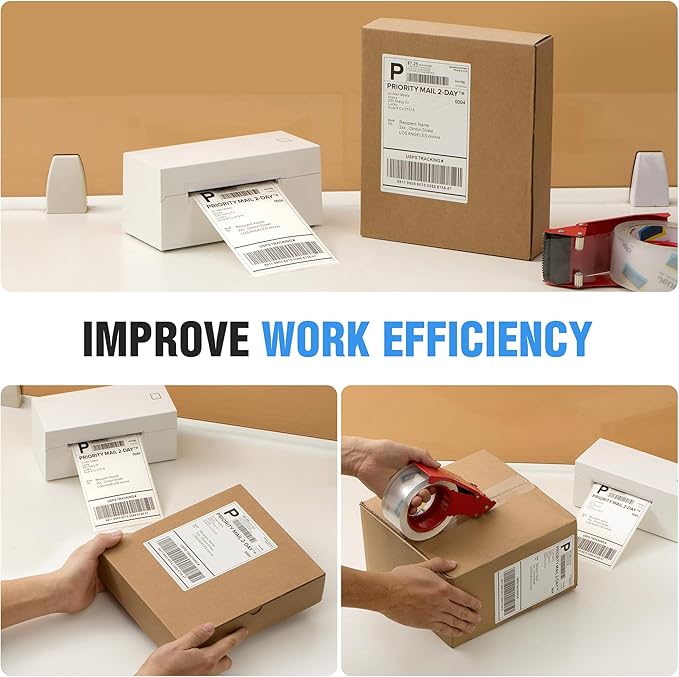 Fanfold 4" x 6" Direct Thermal Labels 1000 Thermal Printer Paper 2 Stacks Shipping Labels