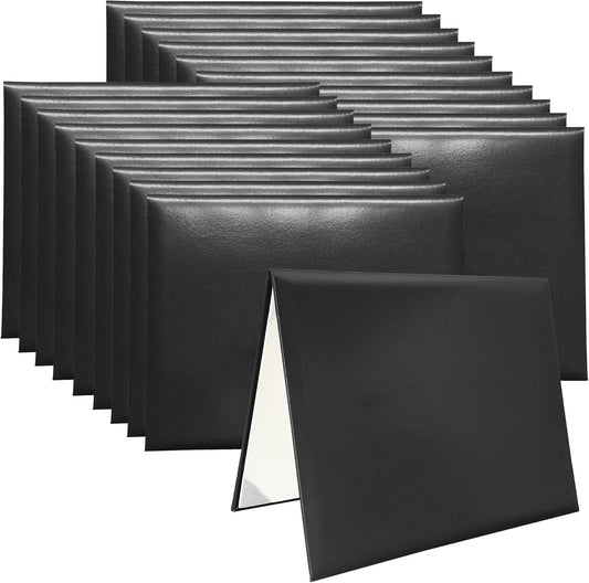 20 PCS Smooth Diploma Certificate Cover 8 1/2" x 11" Black