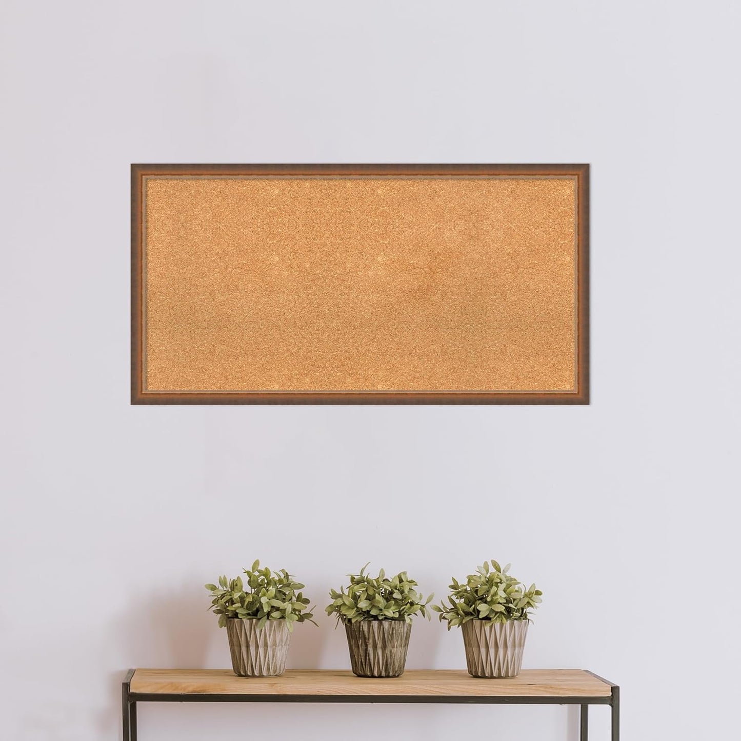 Amanti Art Natural Cork Board for Wall, 22x42 Vision Board with Bronze Frame, Large Corkboard Office Decor for Home Organization, Modern Corkboard Pinboard to Display Items for Home Organization in