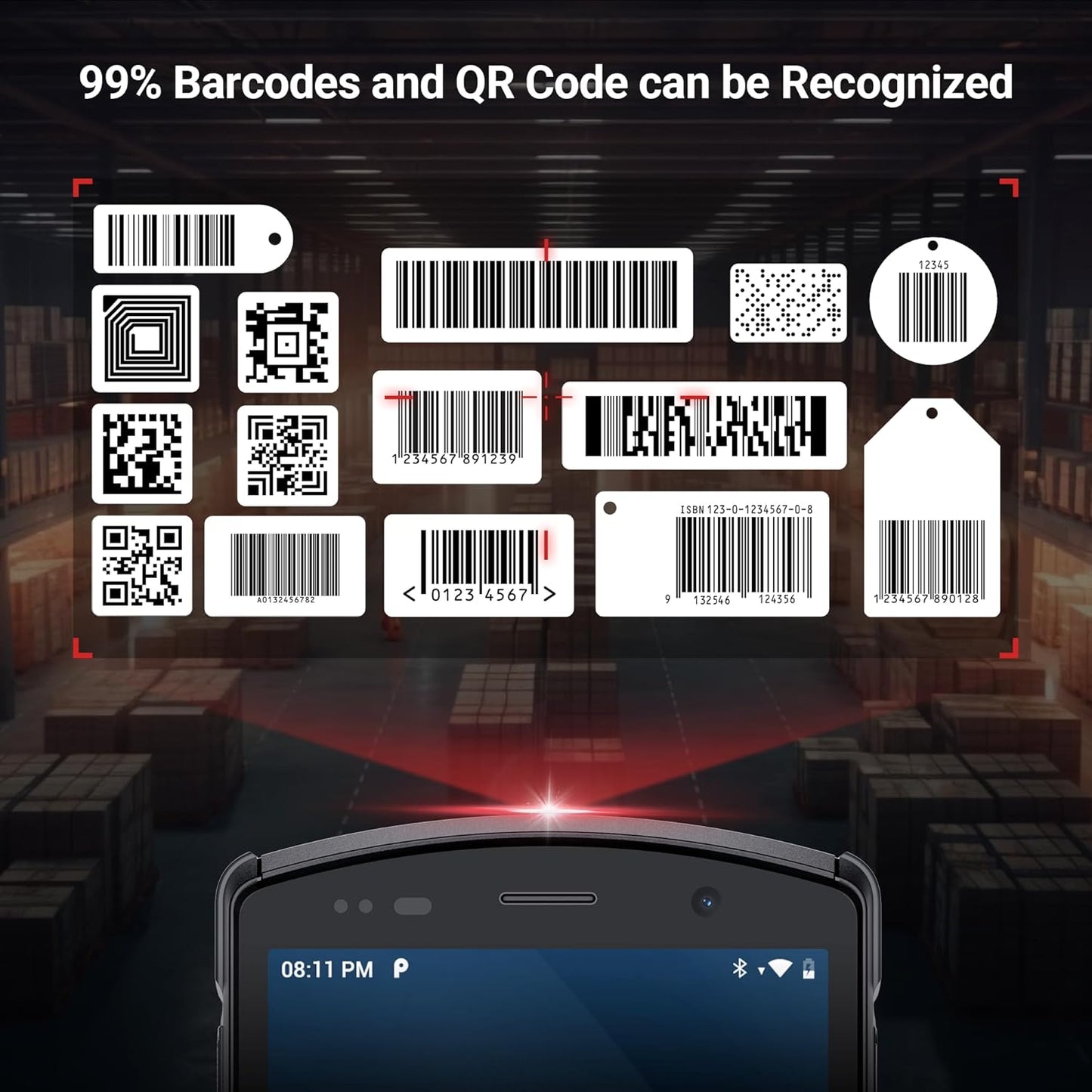 2024 New Android Barcode Scanner,Inventory Scanner PDA with Zebra Scanner,IP68 Rugged NFC 4G Wi-Fi Handheld for Warehouse
