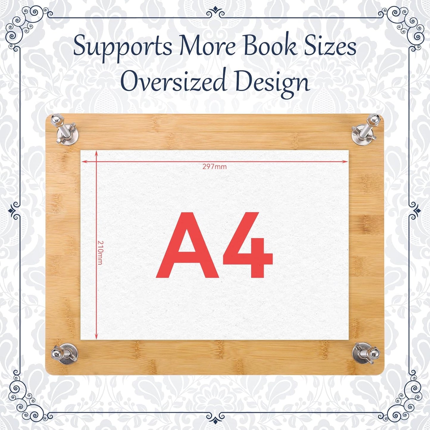 RANERVZ Large Bookbinding Press with Portable Handle, Bamboo Wood Oversized 14.8 x 11.4 Inch Ergonomic Book Binding Paper Machine Handmade DIY Craft Projects Binder Tool Supply Easy Assemble