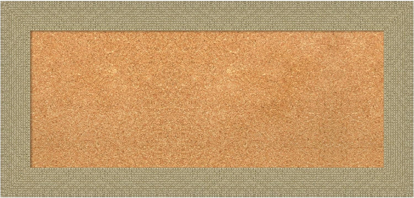 Amanti Art Natural Cork Board for Wall, 16x34 Vision Board with Gold Frame, Medium Corkboard Office Decor for Home Organization, Casual Corkboard Pinboard to Display Items for Home Organization in