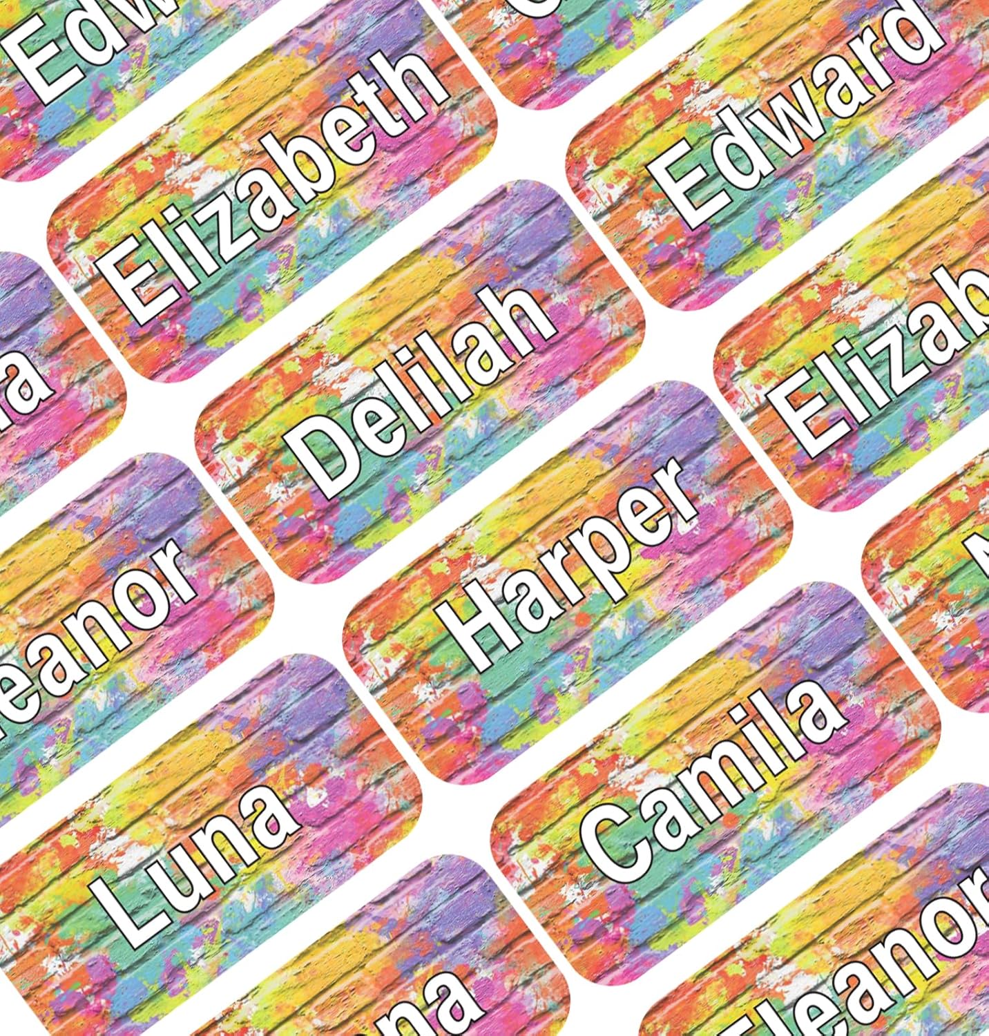 Personalized Waterproof Name Labels Press and Stick Custom Name Stick on Clothing Labels. Customized Up to 3 Lines Great for Camp & Daycare