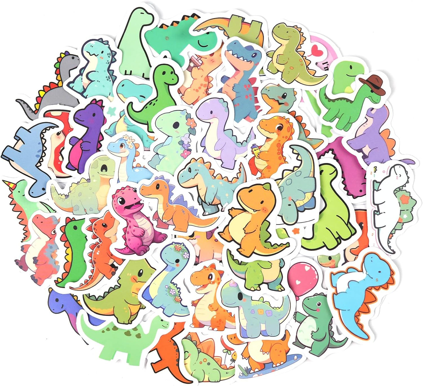 Aowplc 100 Pcs Cute Dinosaur Stickers Pack | Vinyl Stickers for Kids & Toddlers | Dinosaur Party Favors Crafts and Rewards